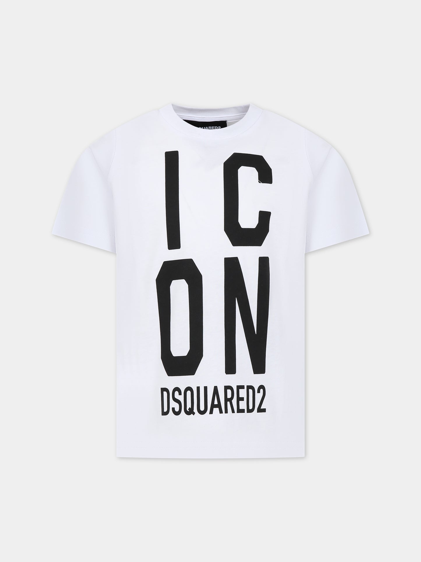 T-shirt bianca per bambino con logo,Dsquared2,DQ2036 D00MV DQ100