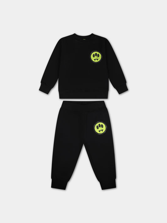 Completo nero per neonati con logo e smile,Barrow,F3BKUNTP135 110