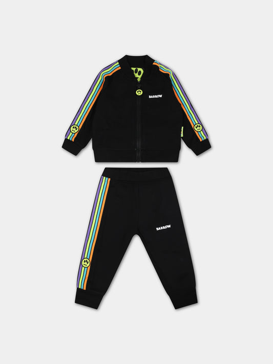 Completo nero per neonati con logo e smile,Barrow,F3BKUNTP104 110