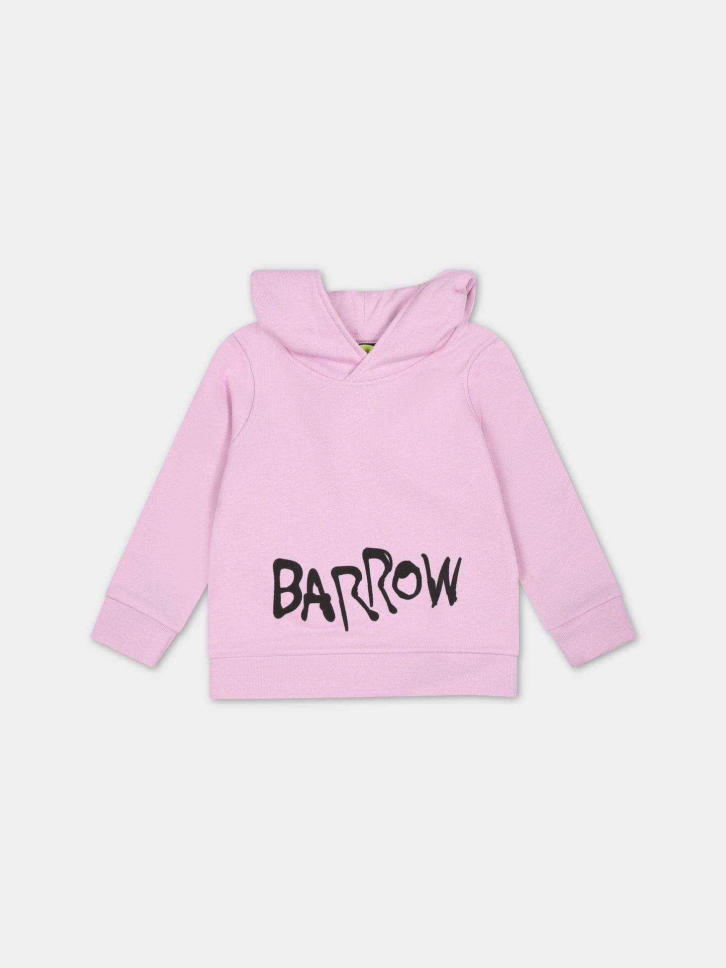 Felpa rosa per neonata con logo e stampa,Barrow,F3BKUNHS131 BW014
