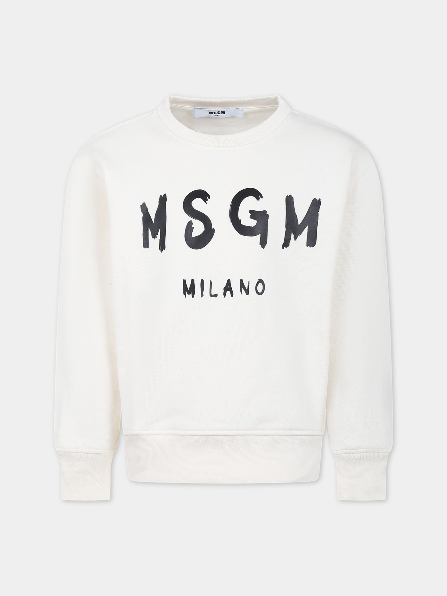felpa avorio per bambini con logo,Msgm Kids,F3MSJUSW022 013
