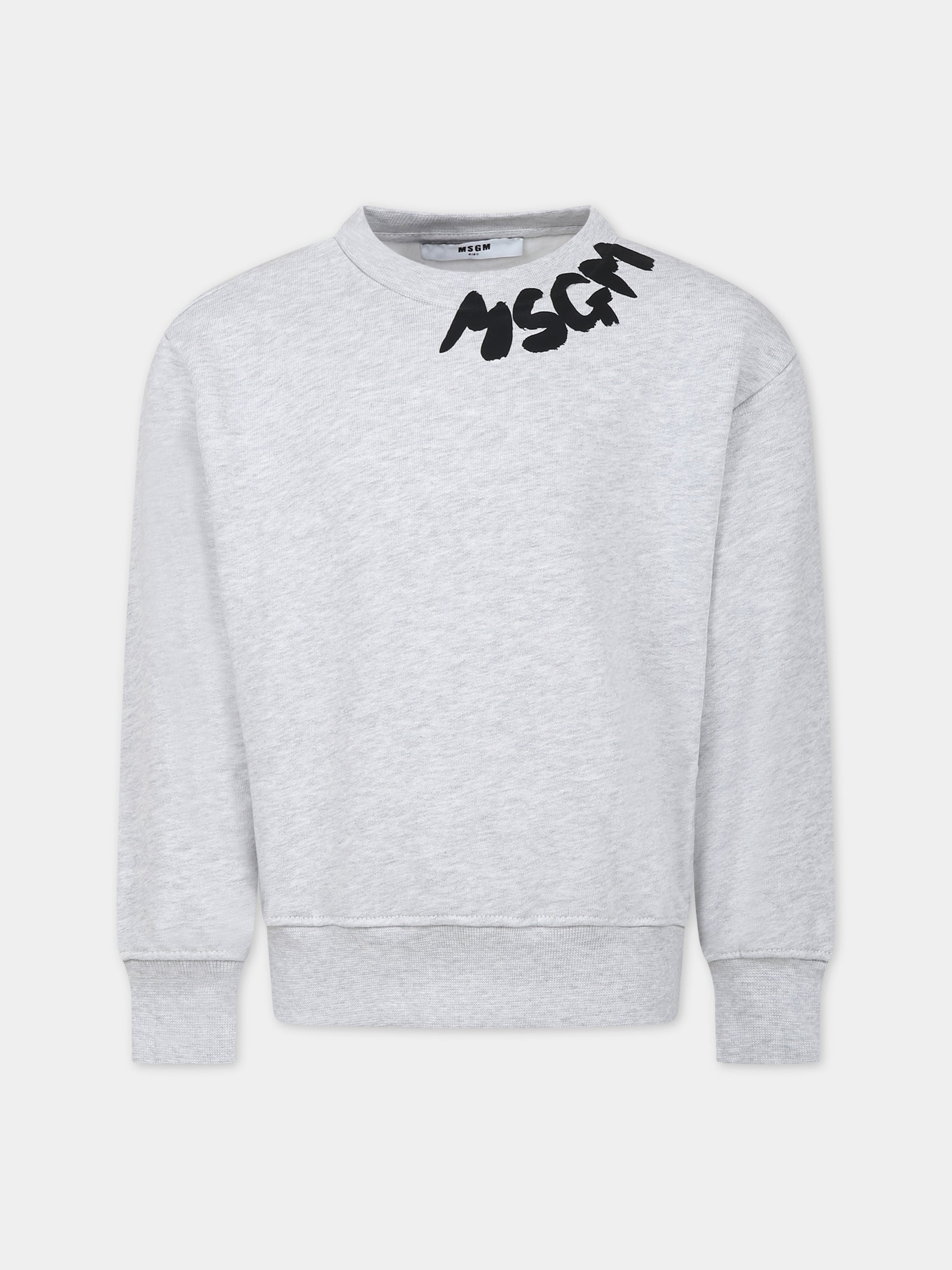 Felpa grigia per bambini con logo,Msgm Kids,F3MSJUSW204 107
