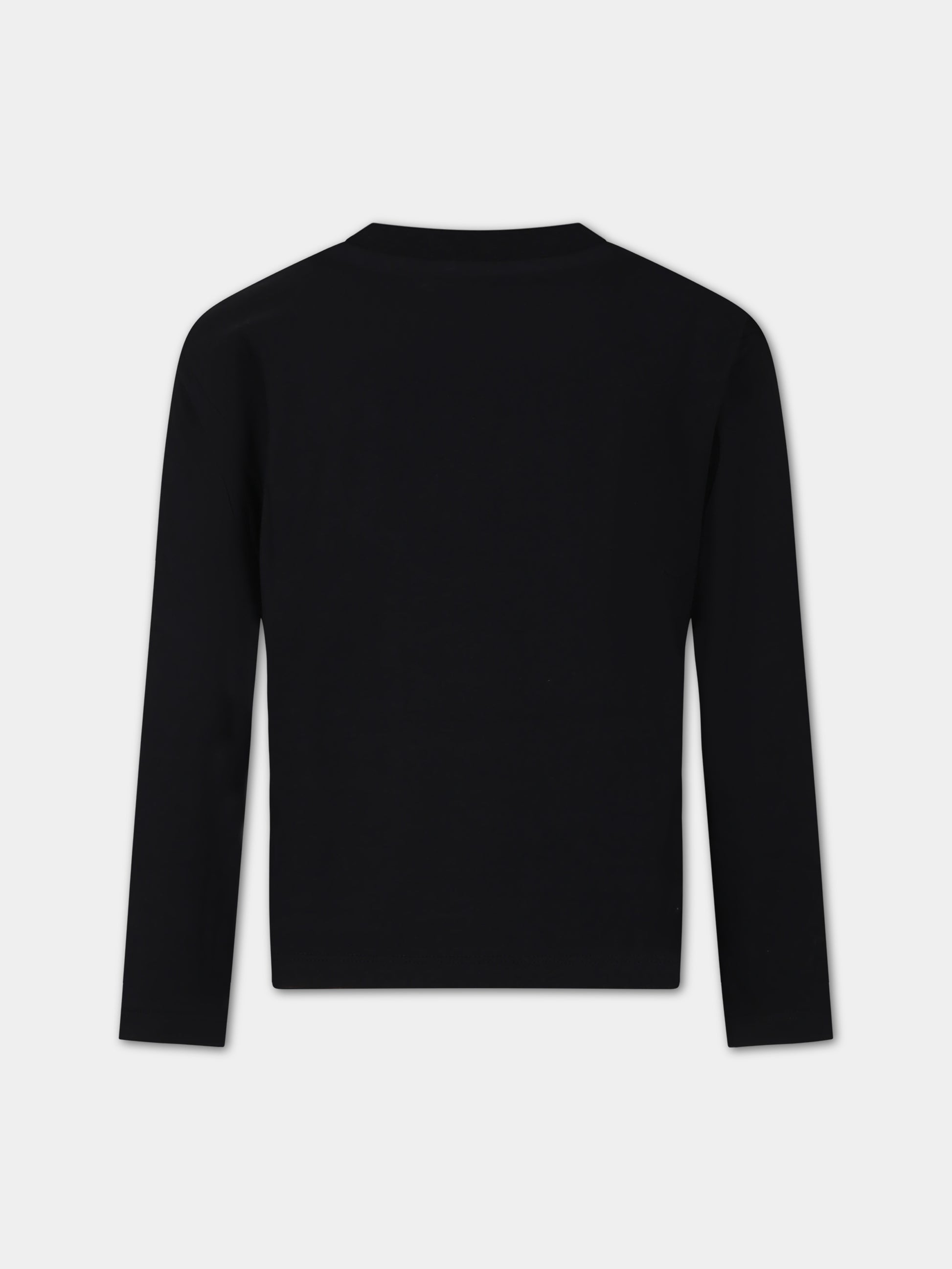 T-shirt nera per bambino con logo,Msgm Kids,F3MSJBTH202 110