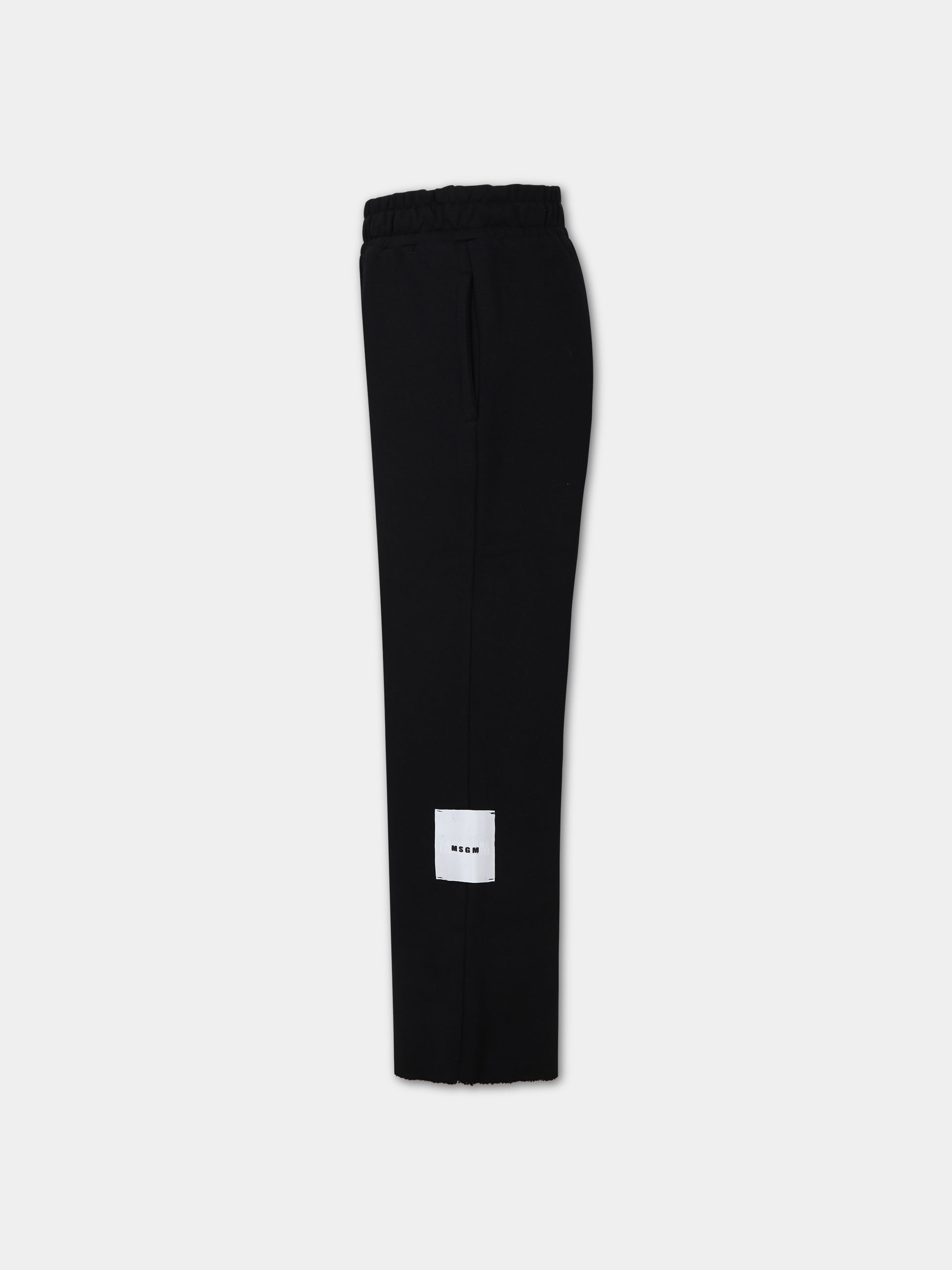 Pantaloni neri per bambino con logo,Msgm Kids,F3MSJBFP132 110