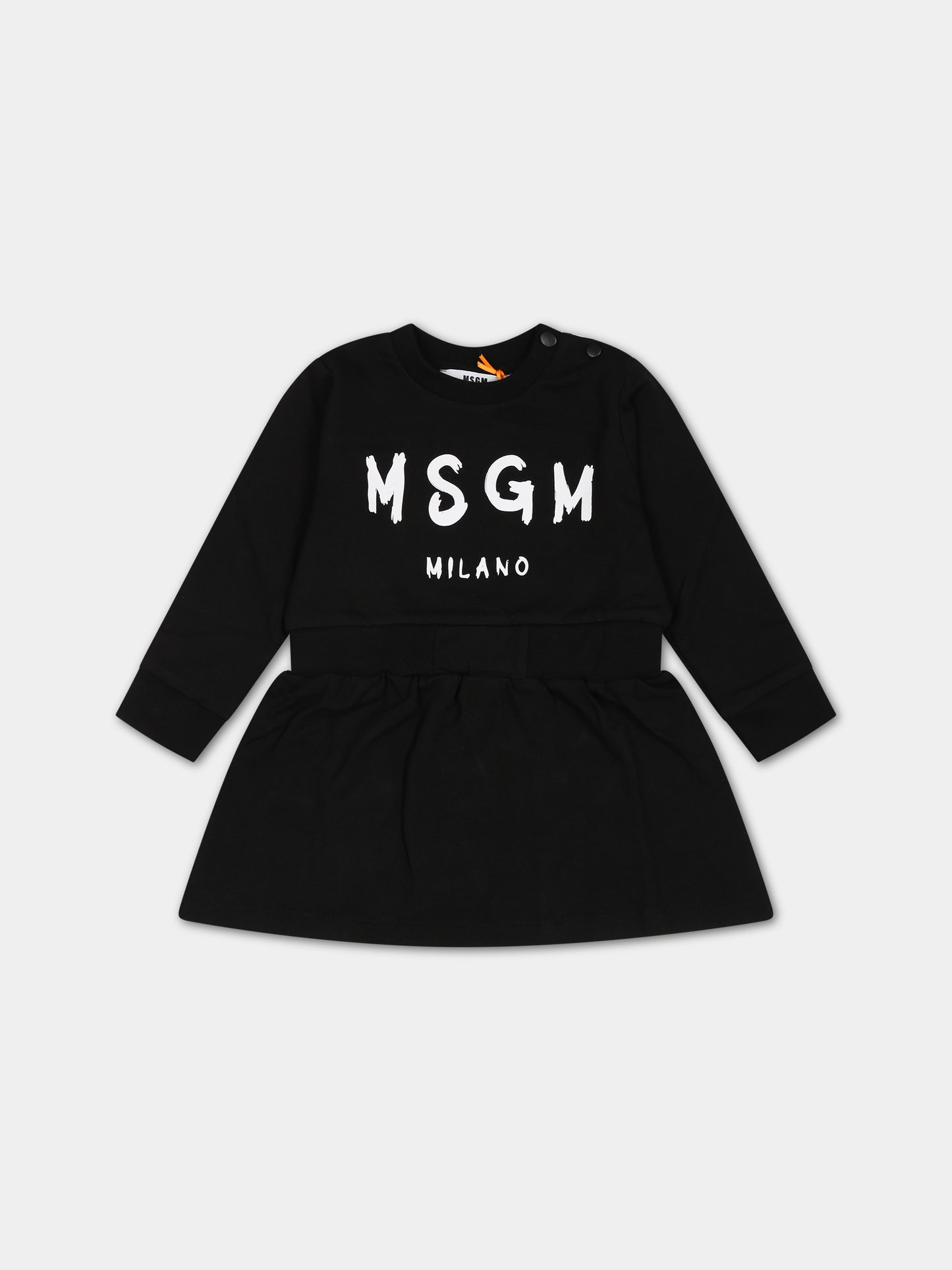 Vestito nero per neonata con logo,Msgm Kids,F3MSNGDR040 110