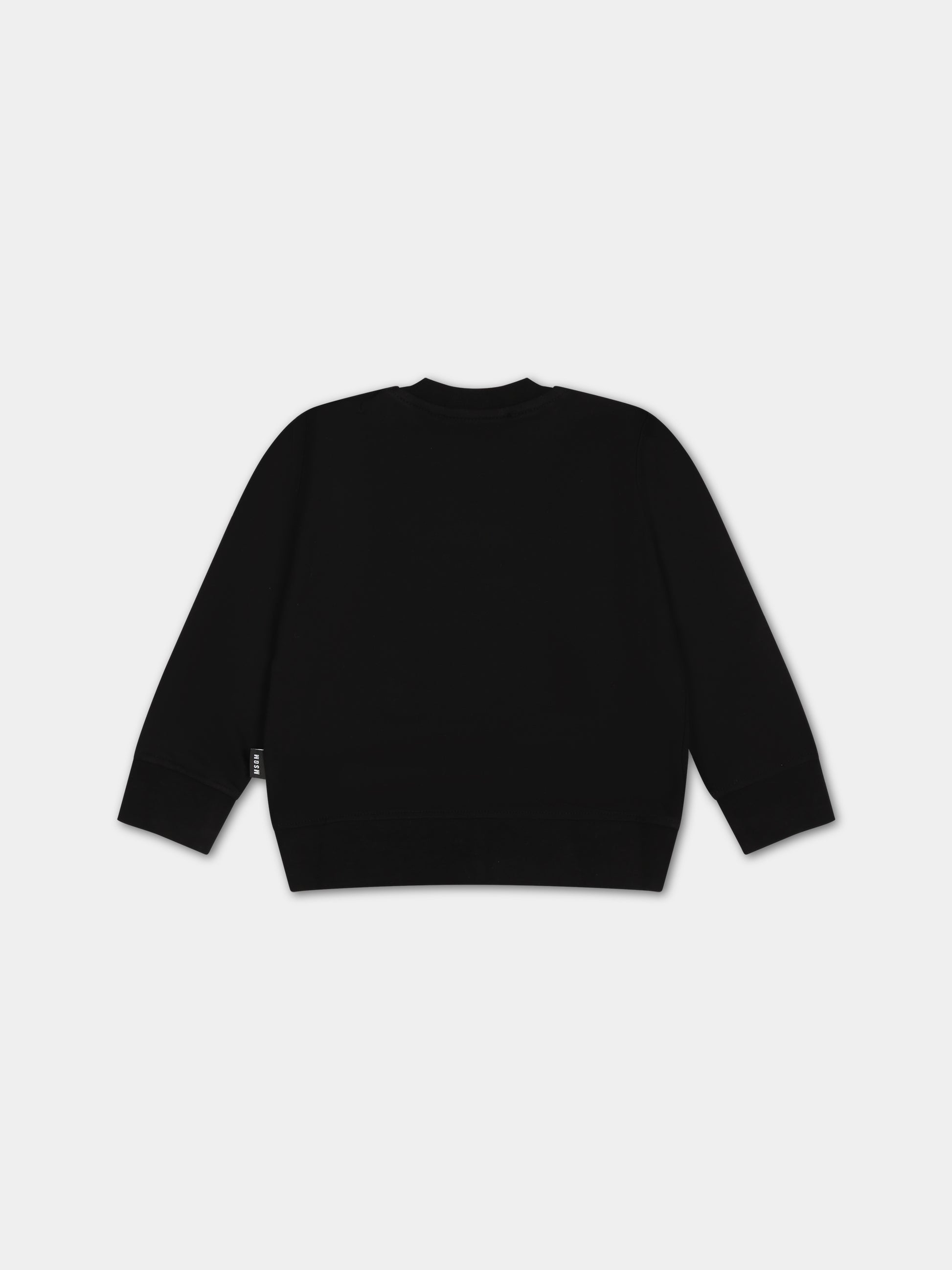 Felpa nera per neonati con logo,Msgm Kids,F3MSUNSW041 110