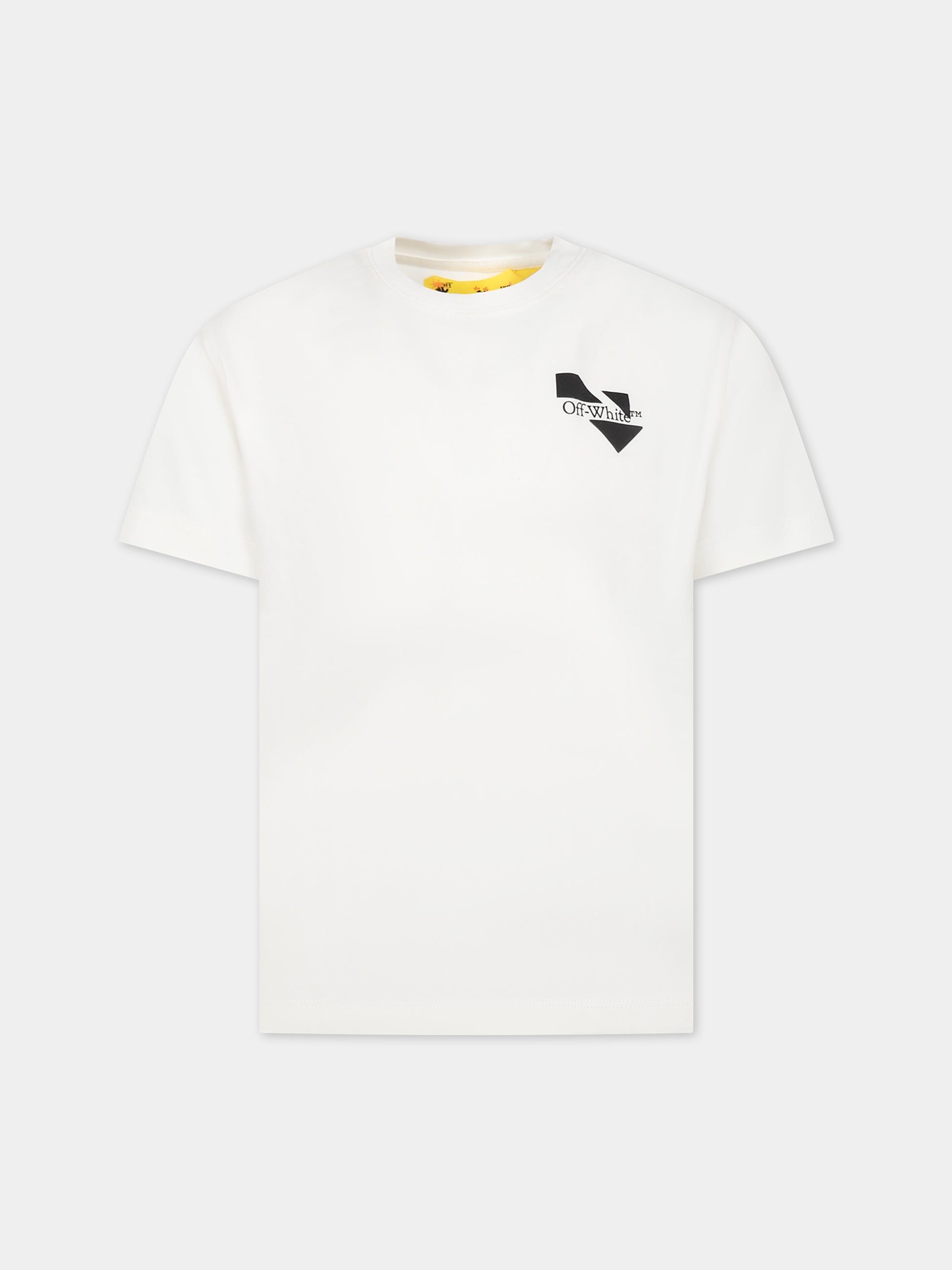 T-shirt bianca per bambino con logo,Off White,OBAA002F23JER0080110