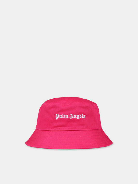 Cloche fucsia per bambina con logo,Palm Angels,PGLA001C99FAB0013201