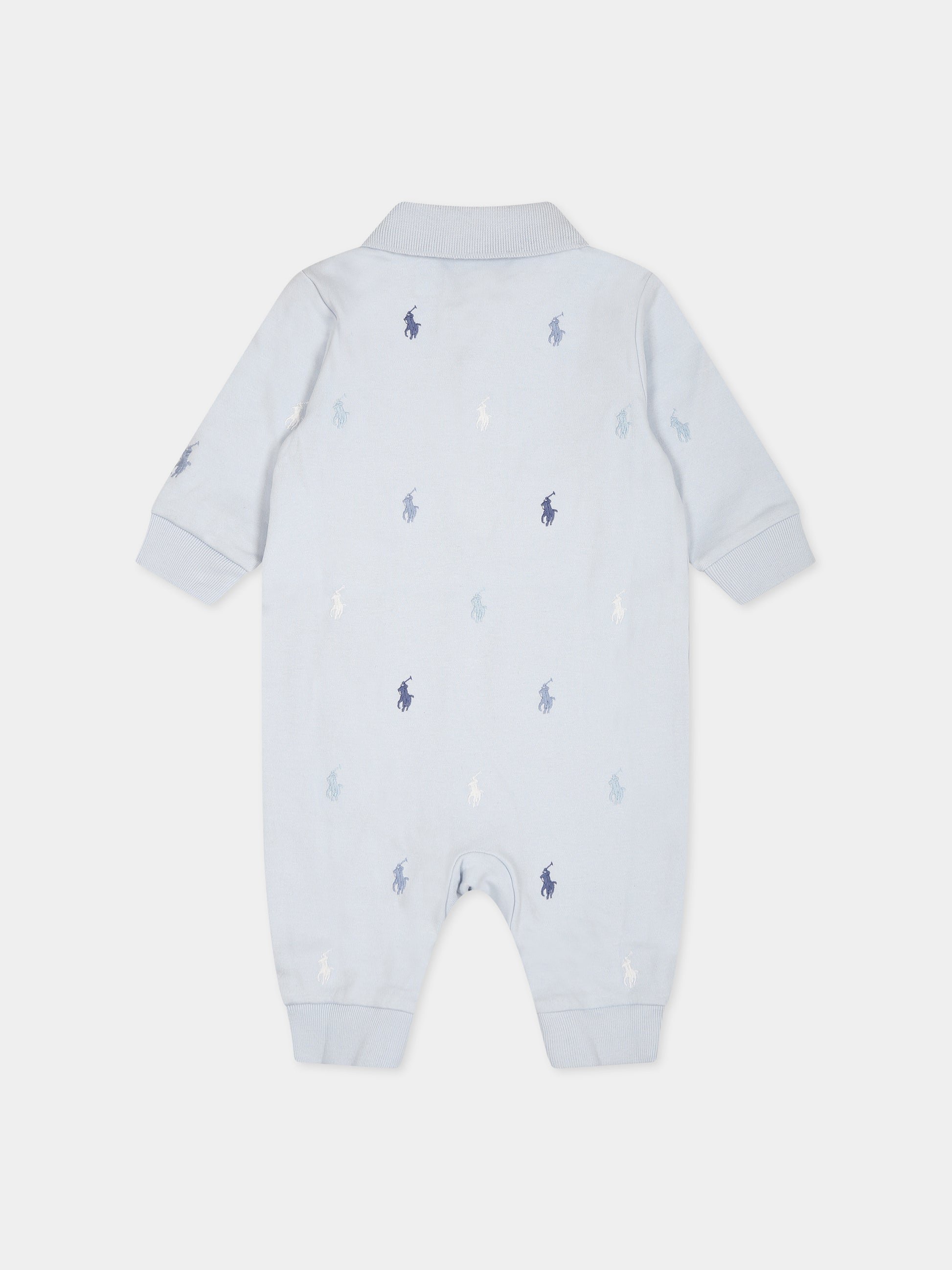 Tutina celeste per neonato con logo,Ralph Lauren Kids,876706001