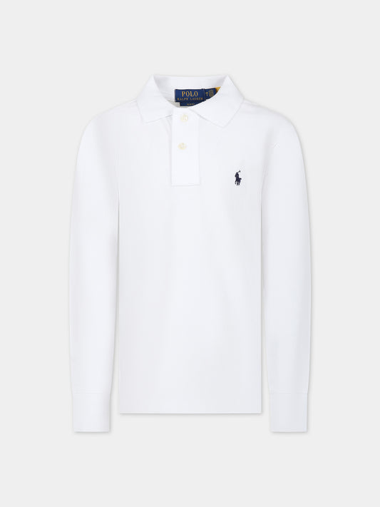 Polo bianca per bambino con logo,Ralph Lauren Kids,708858013