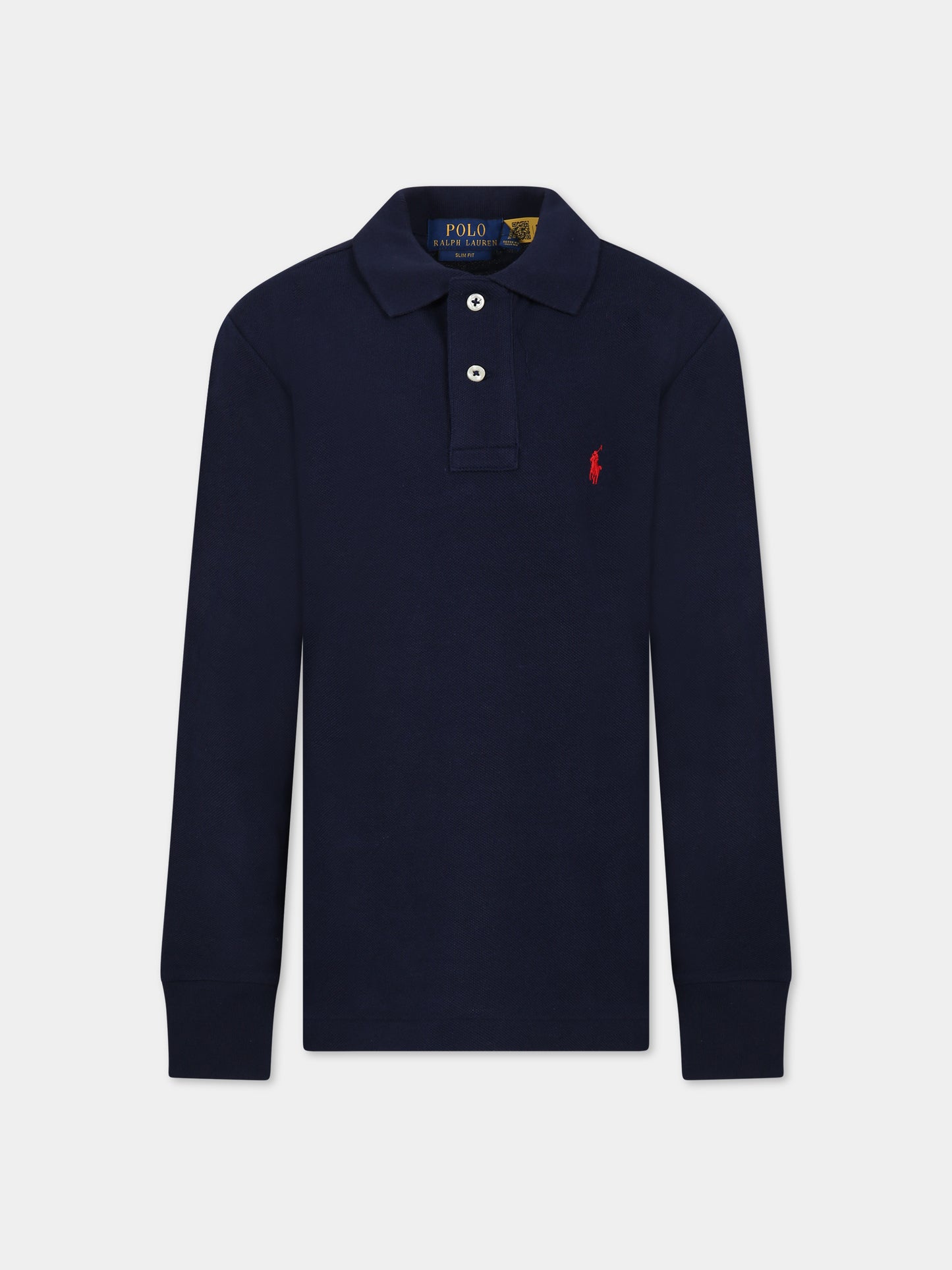 Polo blu per bambino con logo,Ralph Lauren Kids,708858024
