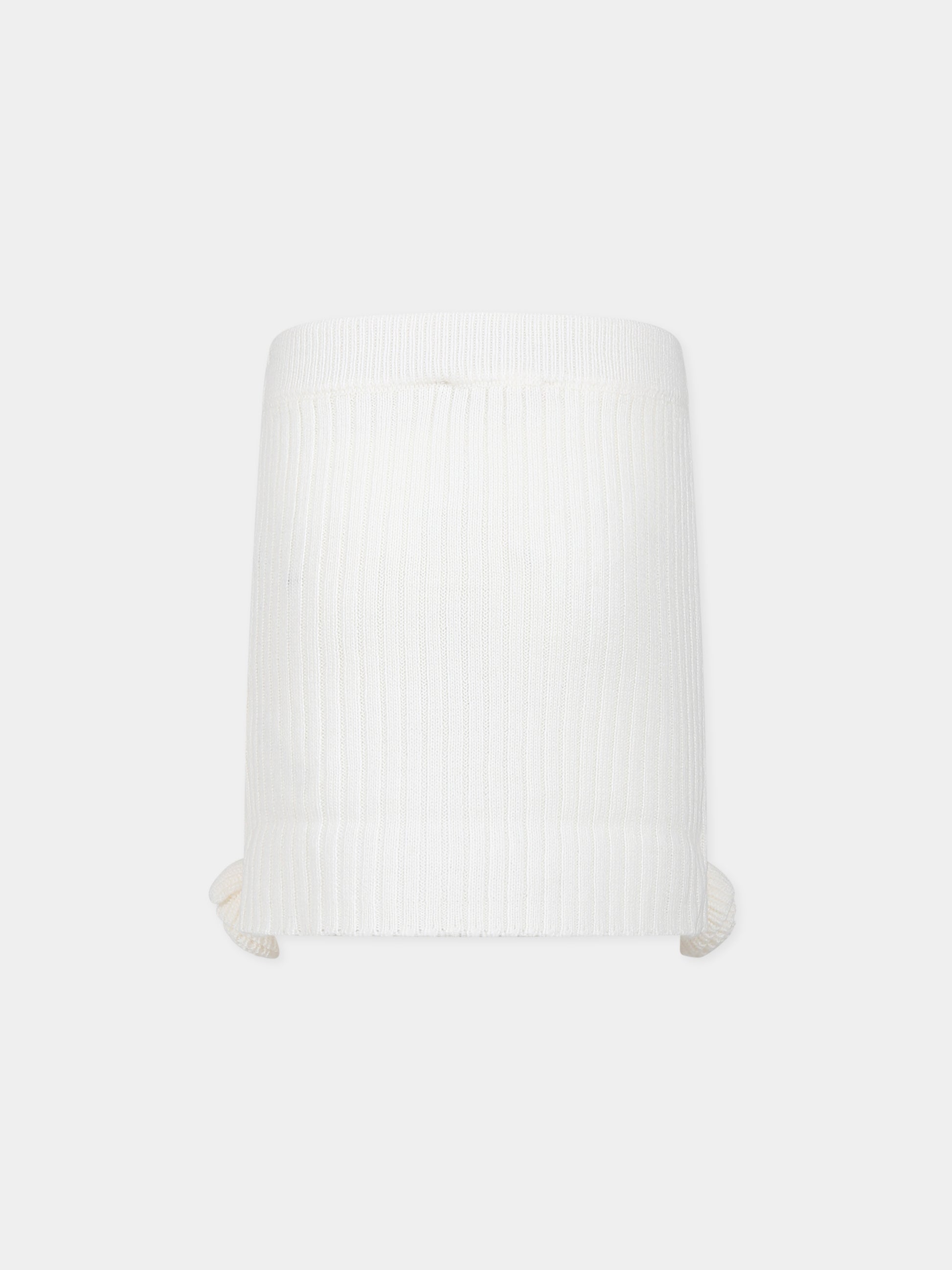 Gonna avorio per bambina con logo,Blumarine Baby,IF3065 10602