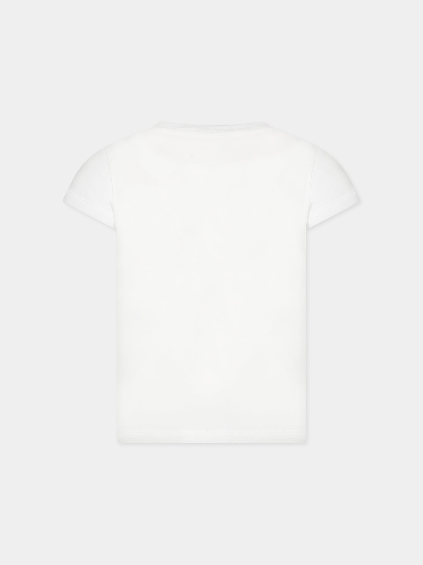 T-shirt avorio per bambina con logo,Blumarine Baby,IF3044 09958