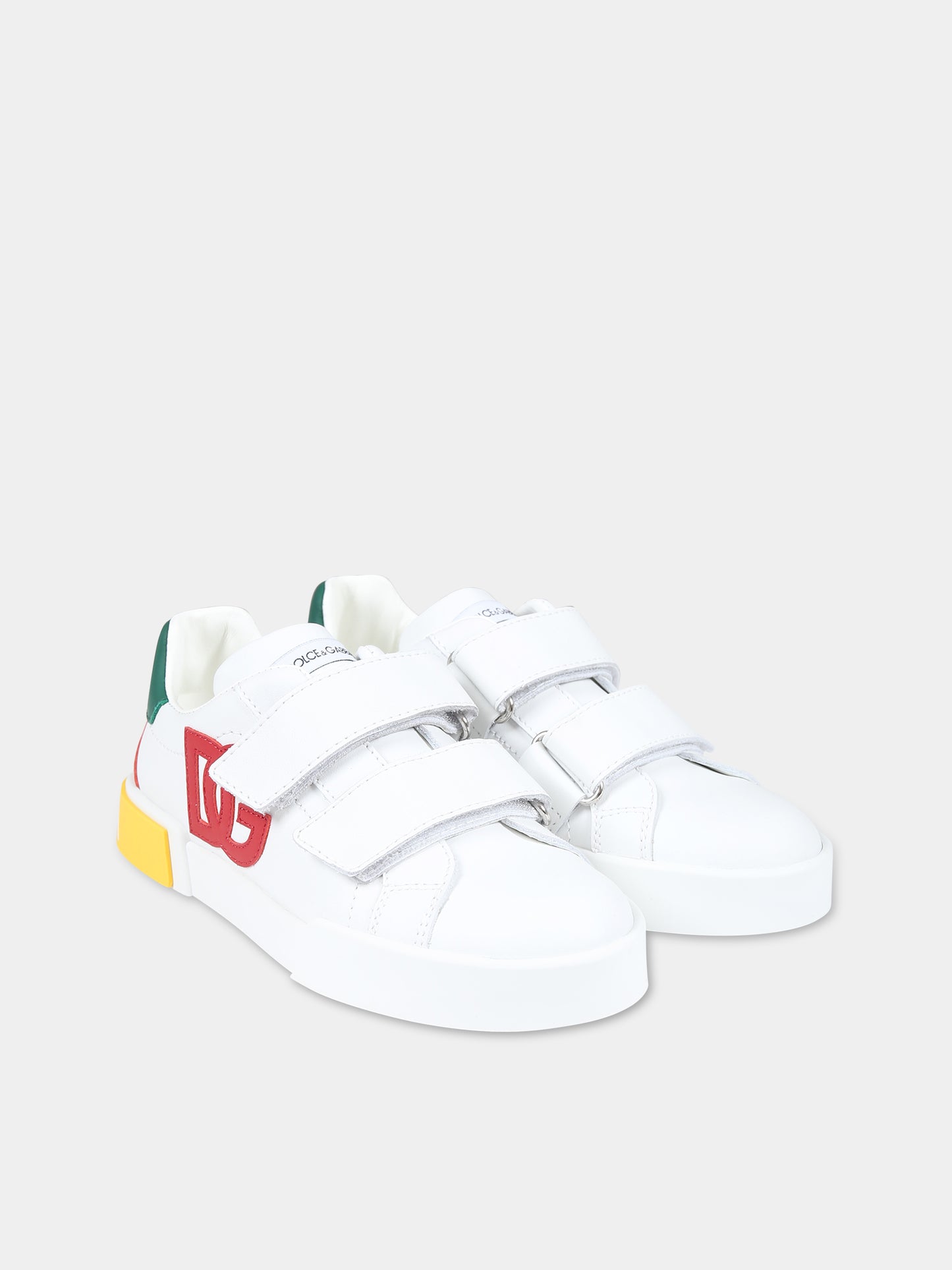 Sneakers bianche per bambini con logo,Dolce & Gabbana Kids,DA5167 AN384 8N530