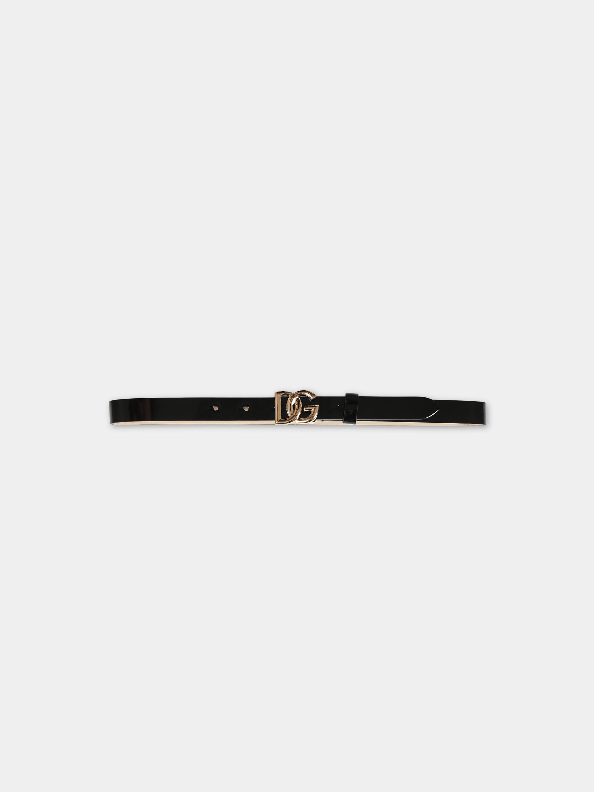 Cintura nera per bambina con logo,Dolce & Gabbana Kids,EE0062 A1471 80999