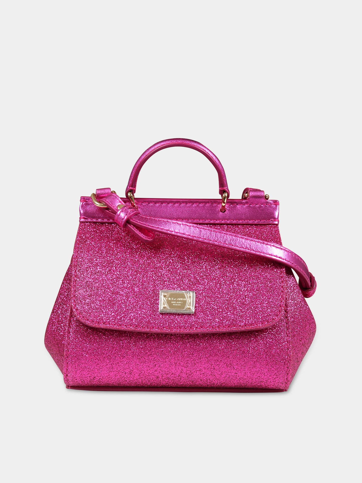 Borsa fucsia per bambina con logo,Dolce & Gabbana Kids,EB0003 AA745 80422