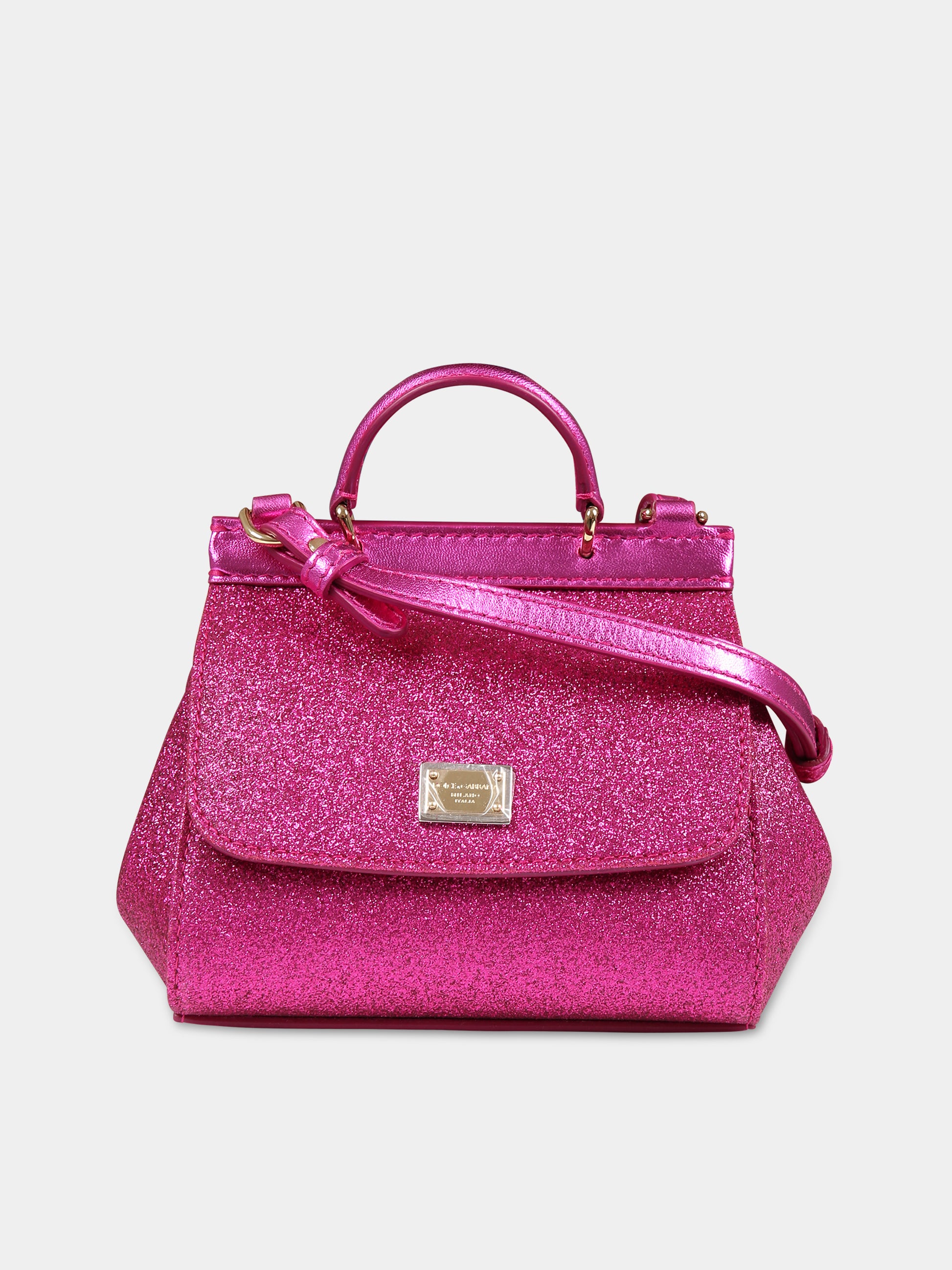 Borsa fucsia per bambina con logo,Dolce & Gabbana Kids,EB0003 AA745 80422
