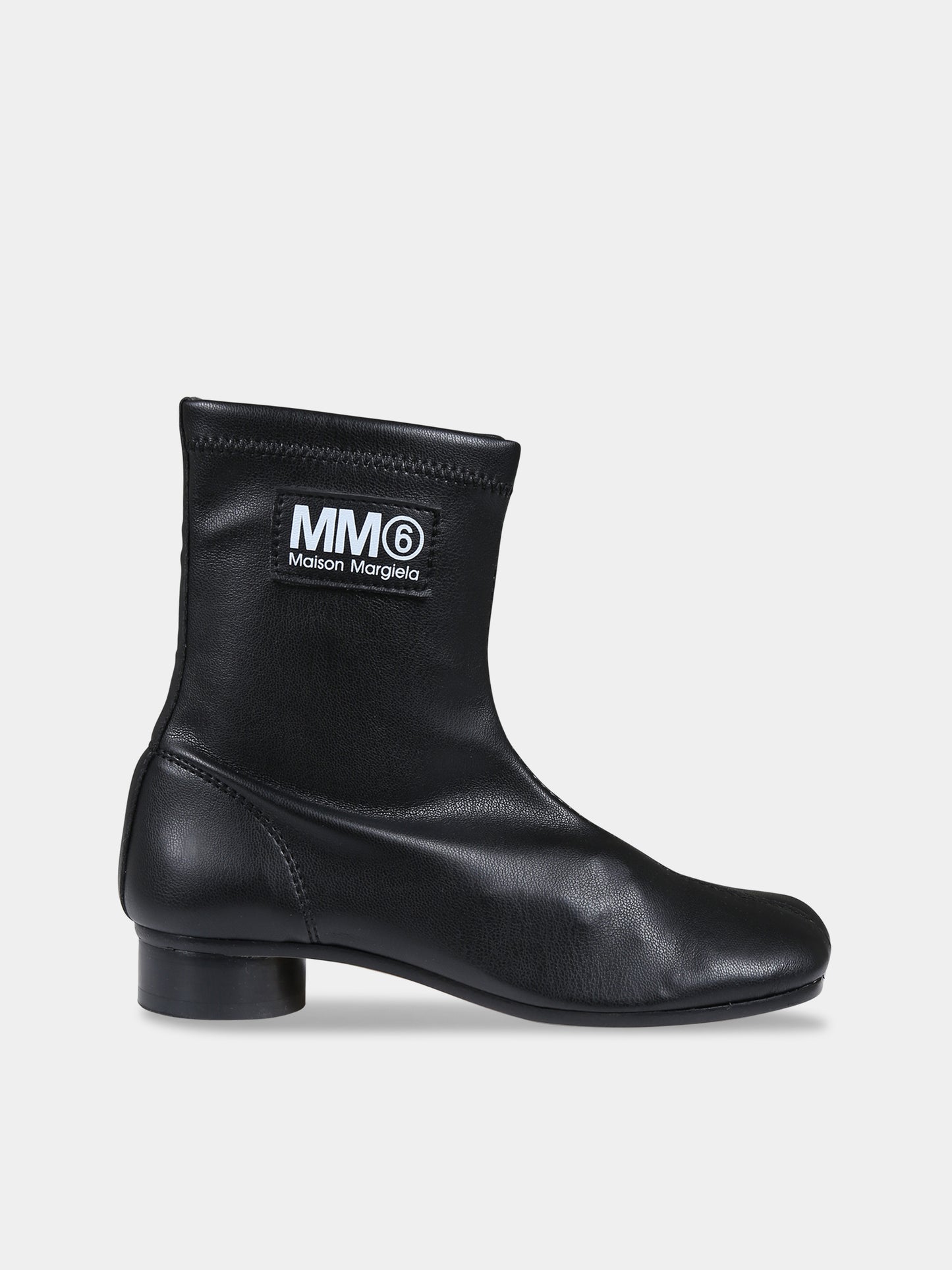 Stivaletti neri per bambina con logo,Mm6 Maison Margiela,75007 1