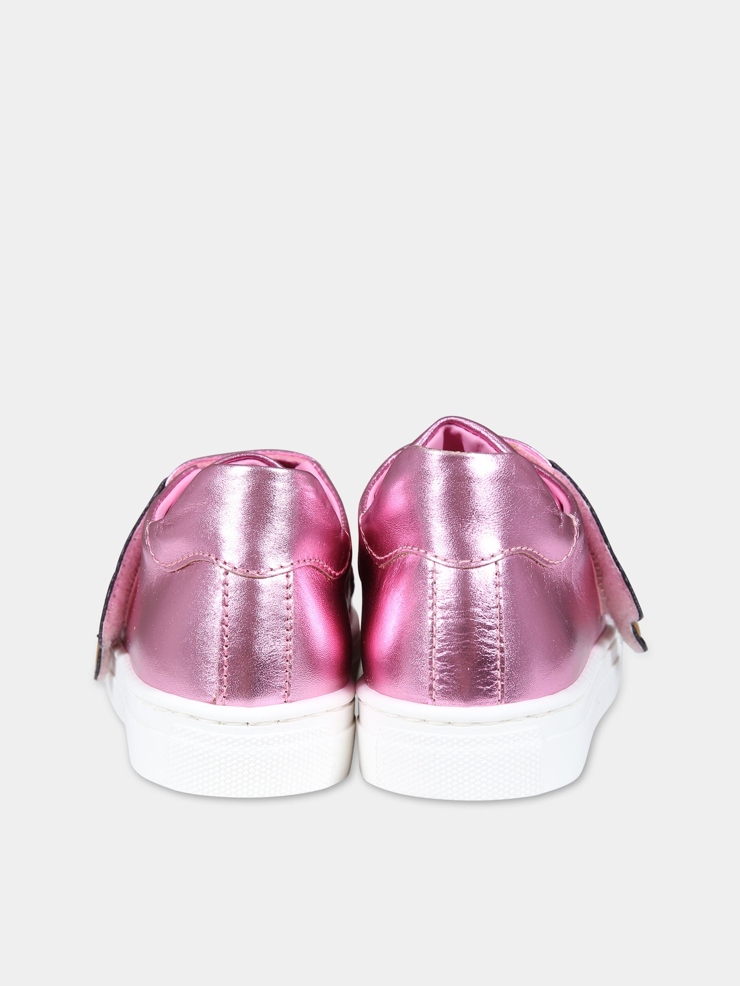 Sneakers fucsia per bambina con Teddy Bear e logo,Moschino Kids,75874 2