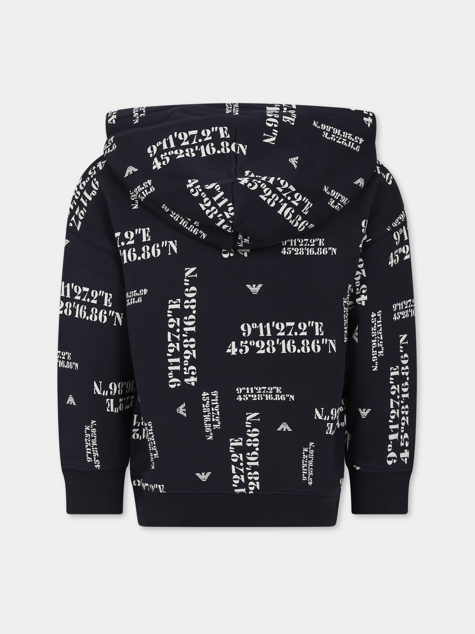 Felpa blu per bambino con aquilotto,Armani Junior,6R4MFX 2JGCZ F9L1