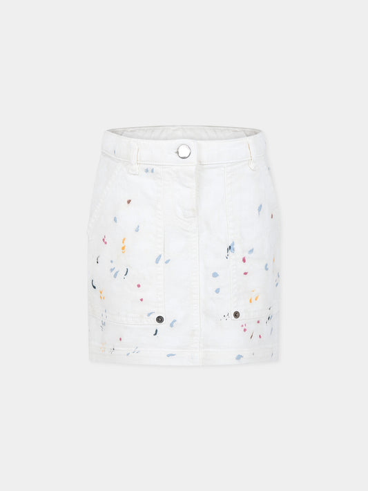 Gonna bianca per bambina con logo,Armani Junior,6R3NA2 3N5MZ 01I2