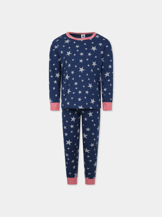 Pigiama blu per bambino con stelle,Petit Bateau,A0843 01