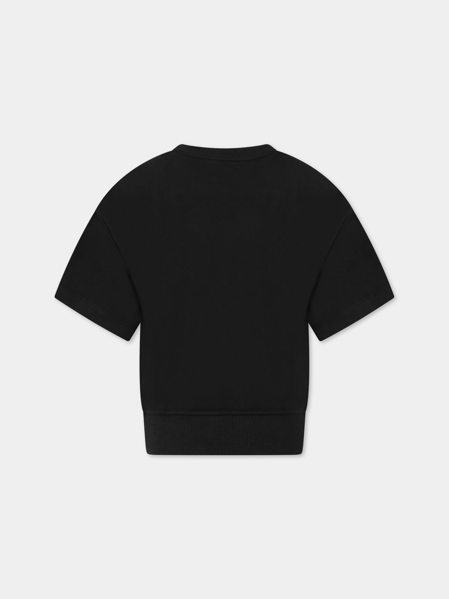 Felpa nera per bambini con Teddy Bear e logo,Moschino Kids,HUF06X LCA28 60100