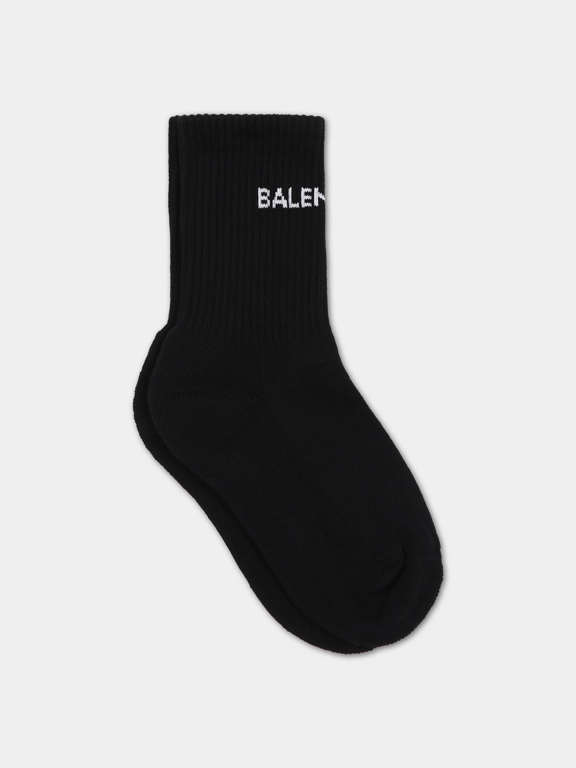 Calze nere per bambini con logo,Balenciaga,746014 472B4 1077