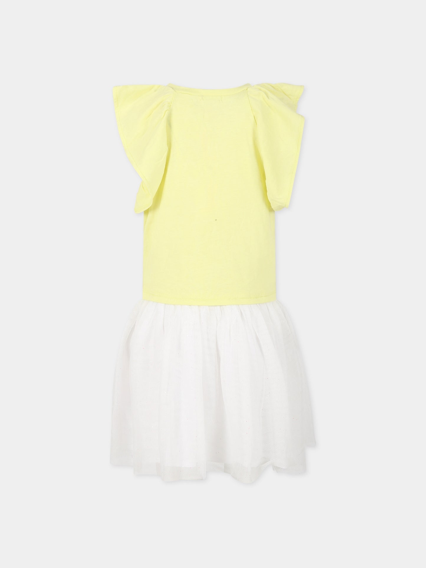 Vestito multicolor per bambina con caramella e scritta Sparkle all day,Billieblush,U12715 60B