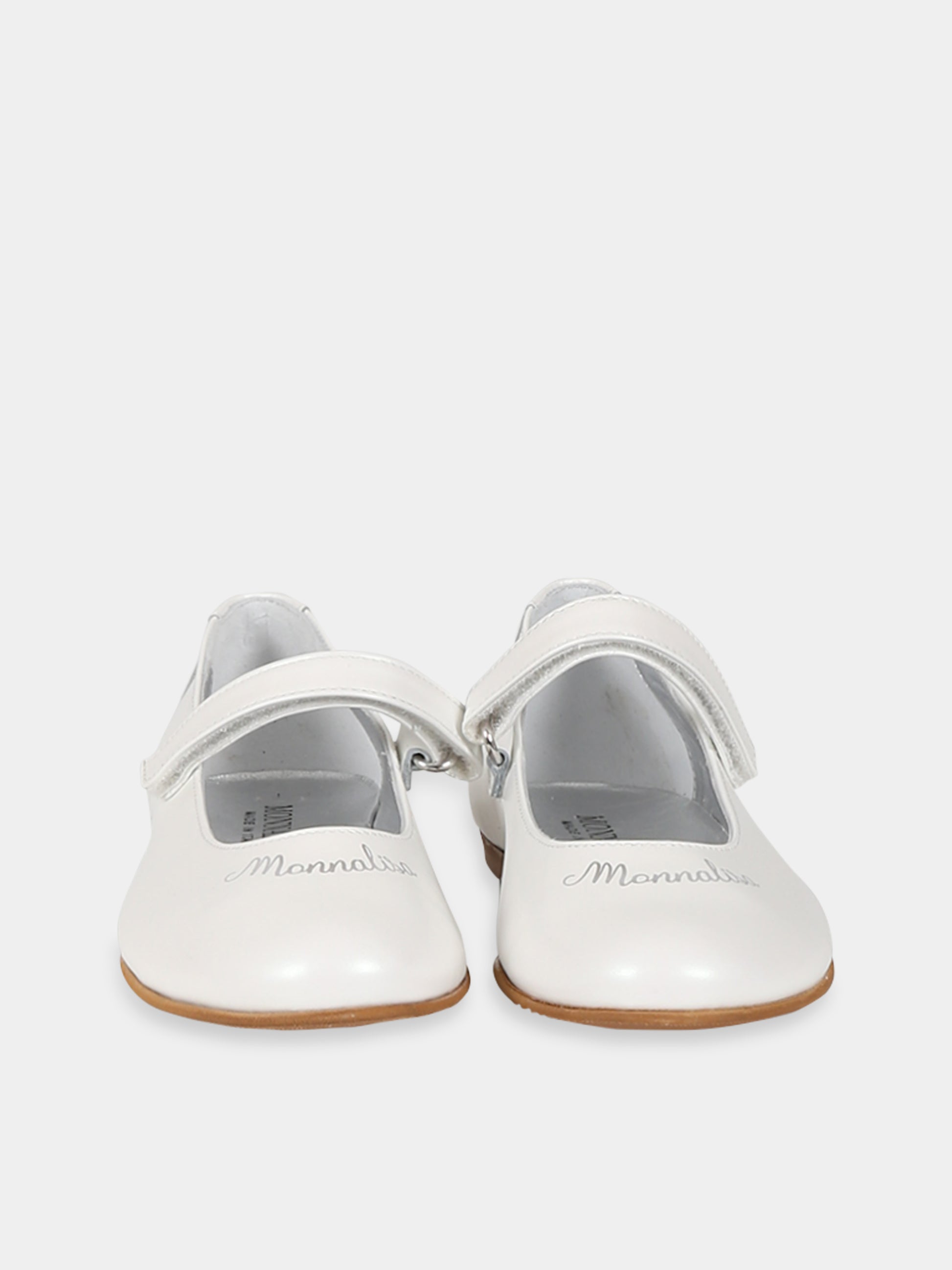 Ballerie avorio per bambina con logo,Monnalisa,879000 9706 0001