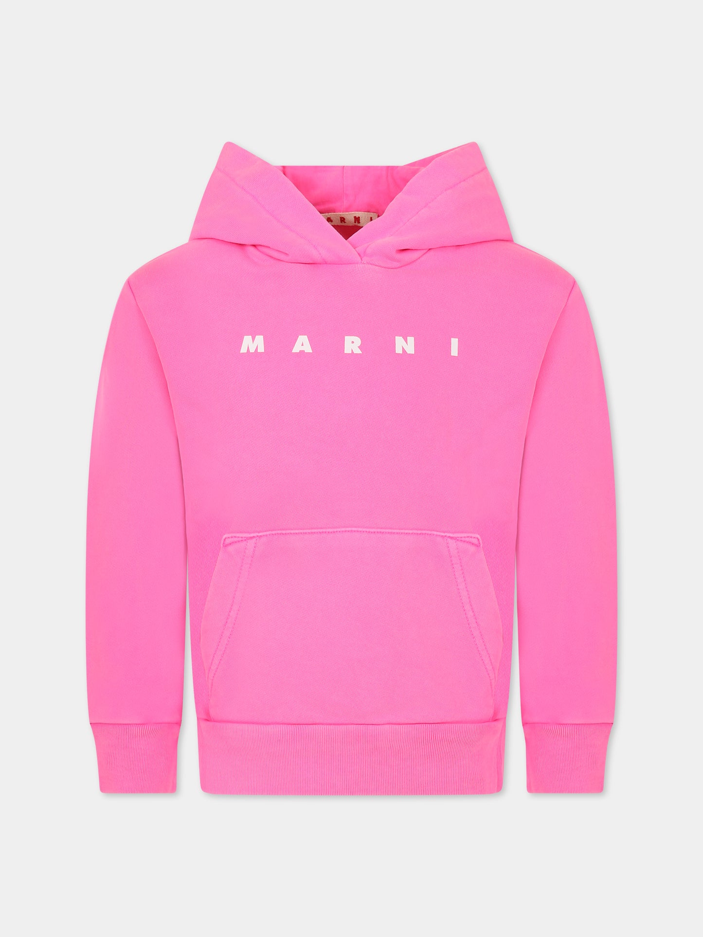 Felpa fucsia per bambina con logo,Marni Kids,M00696 M00PD 0M334