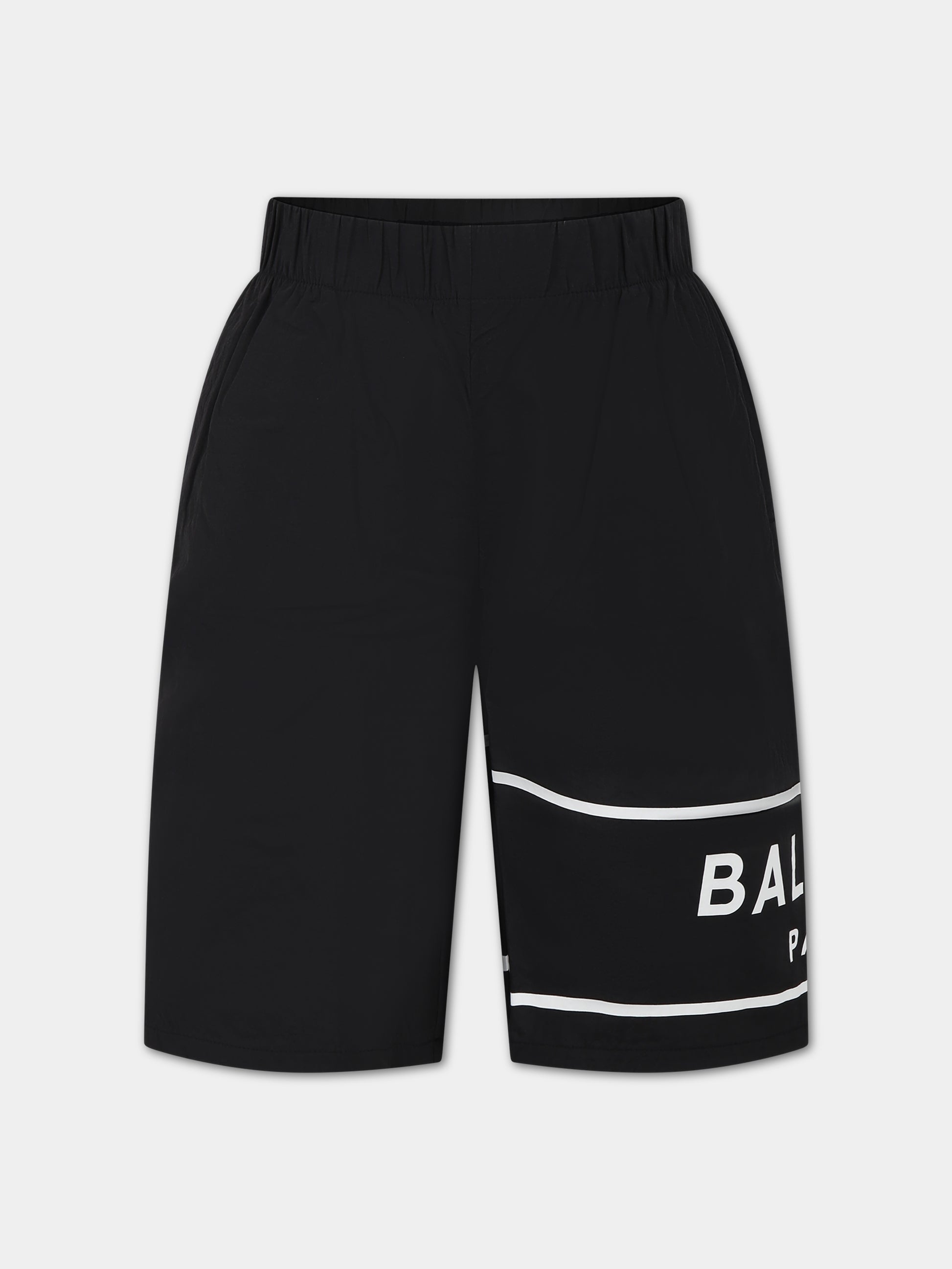 Boxer-mare nero per bambino con logo,Balmain Kids,BSCP29 Z1183 930BC