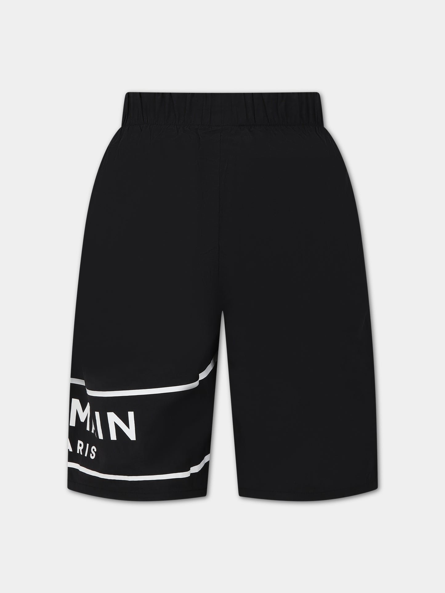 Boxer-mare nero per bambino con logo,Balmain Kids,BSCP29 Z1183 930BC