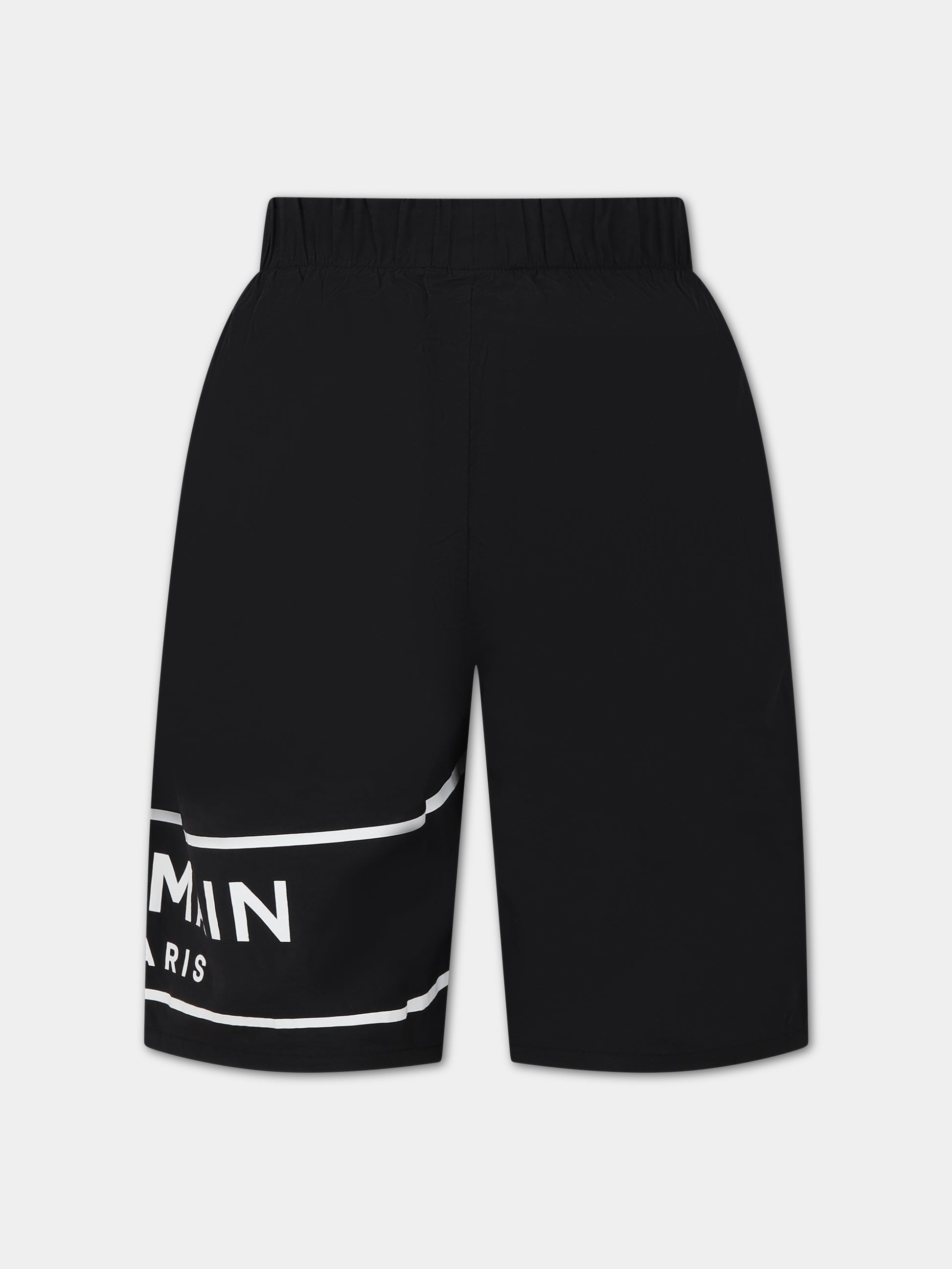 Boxer-mare nero per bambino con logo,Balmain Kids,BSCP29 Z1183 930BC