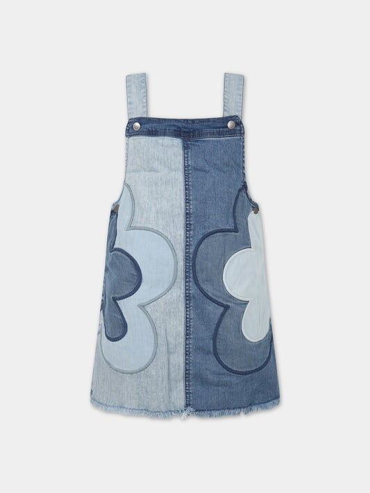 Vestito blu per bambina con fiori,Stella Mccartney Kids,TS1B82 Z0153 999