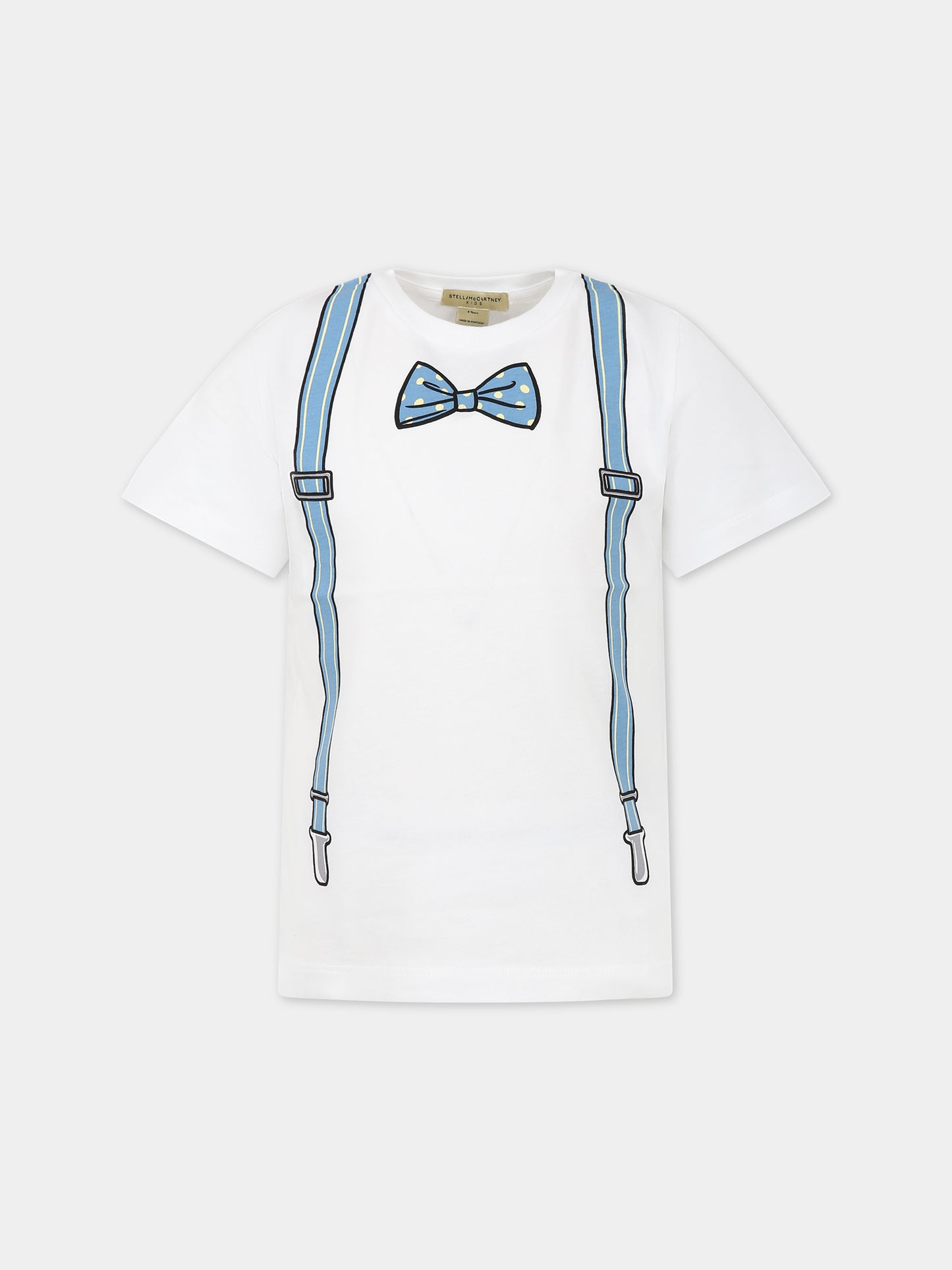 T-shirt bianca per bambino con stampa,Stella Mccartney Kids,TS8T31 Z0434 102