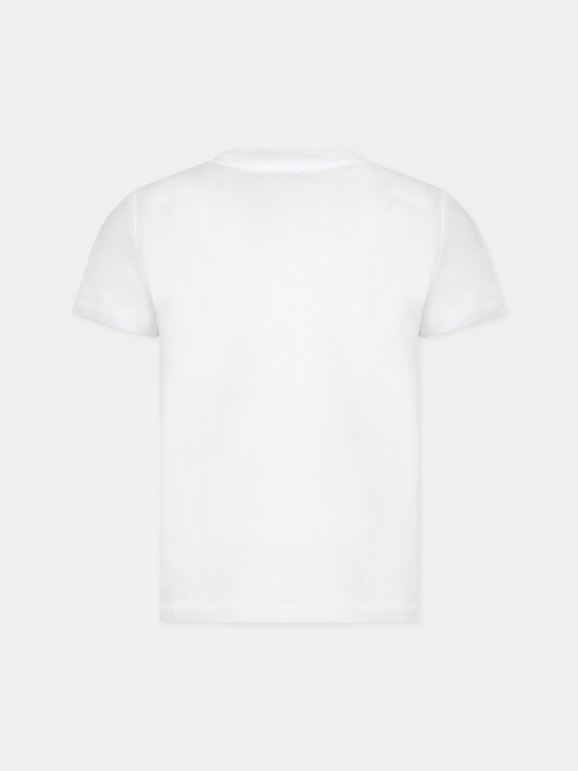 T-shirt bianca per bambino con Kotora e logo,Kenzo Kids,K25802 10B