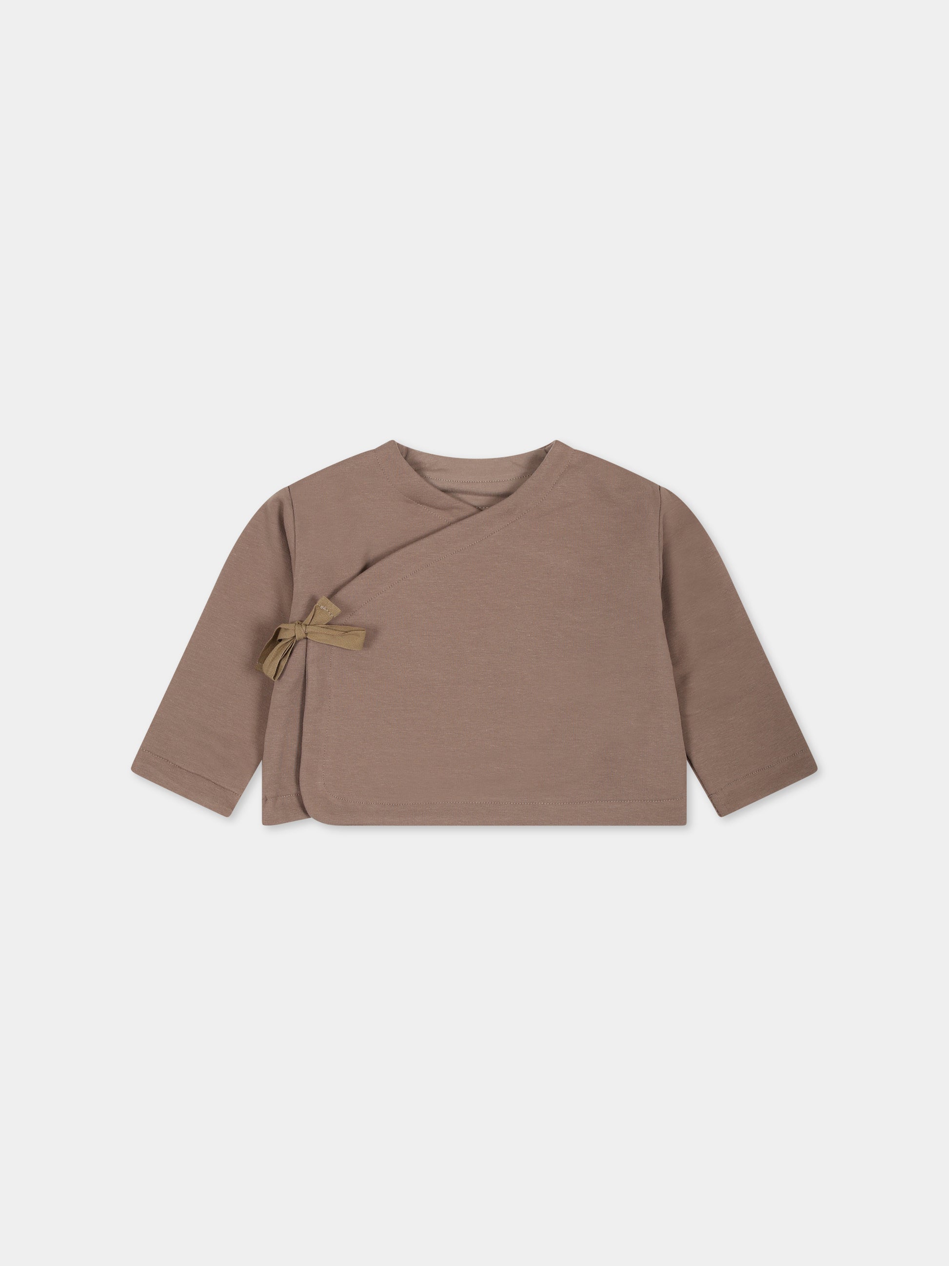Cardigan beige per neonati con logo,Arlu Kidswear,KIMONO DOUBLE
