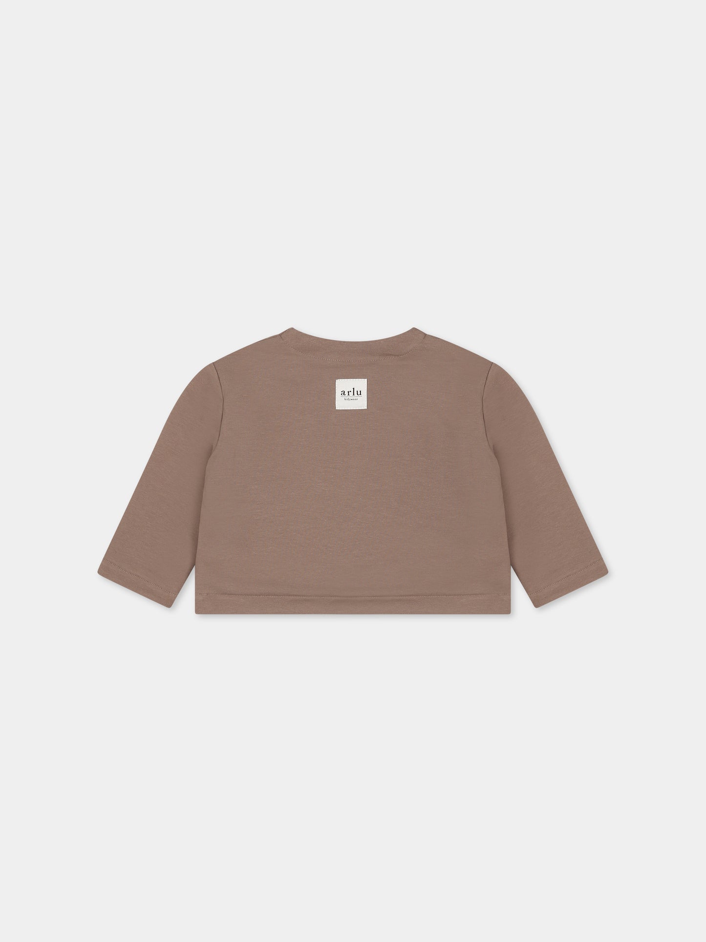 Cardigan beige per neonati con logo,Arlu Kidswear,KIMONO DOUBLE