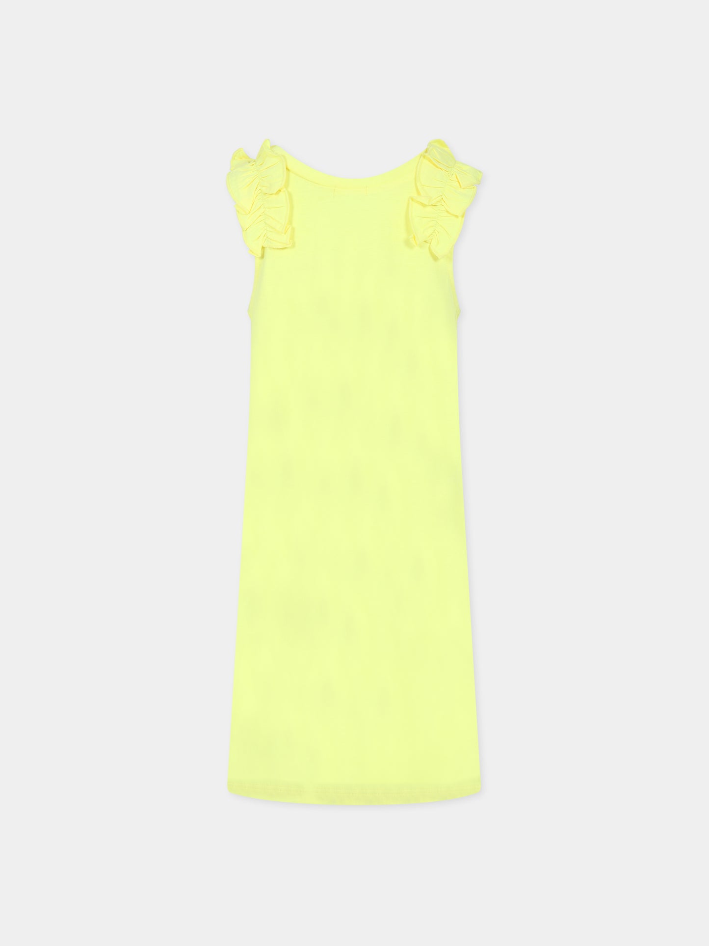 Vestito giallo per bambina con stampa pappagalli,Billieblush,U12797 549