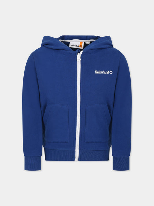 Felpa azzurra per bambino con logo,Timberland,T25U13 830