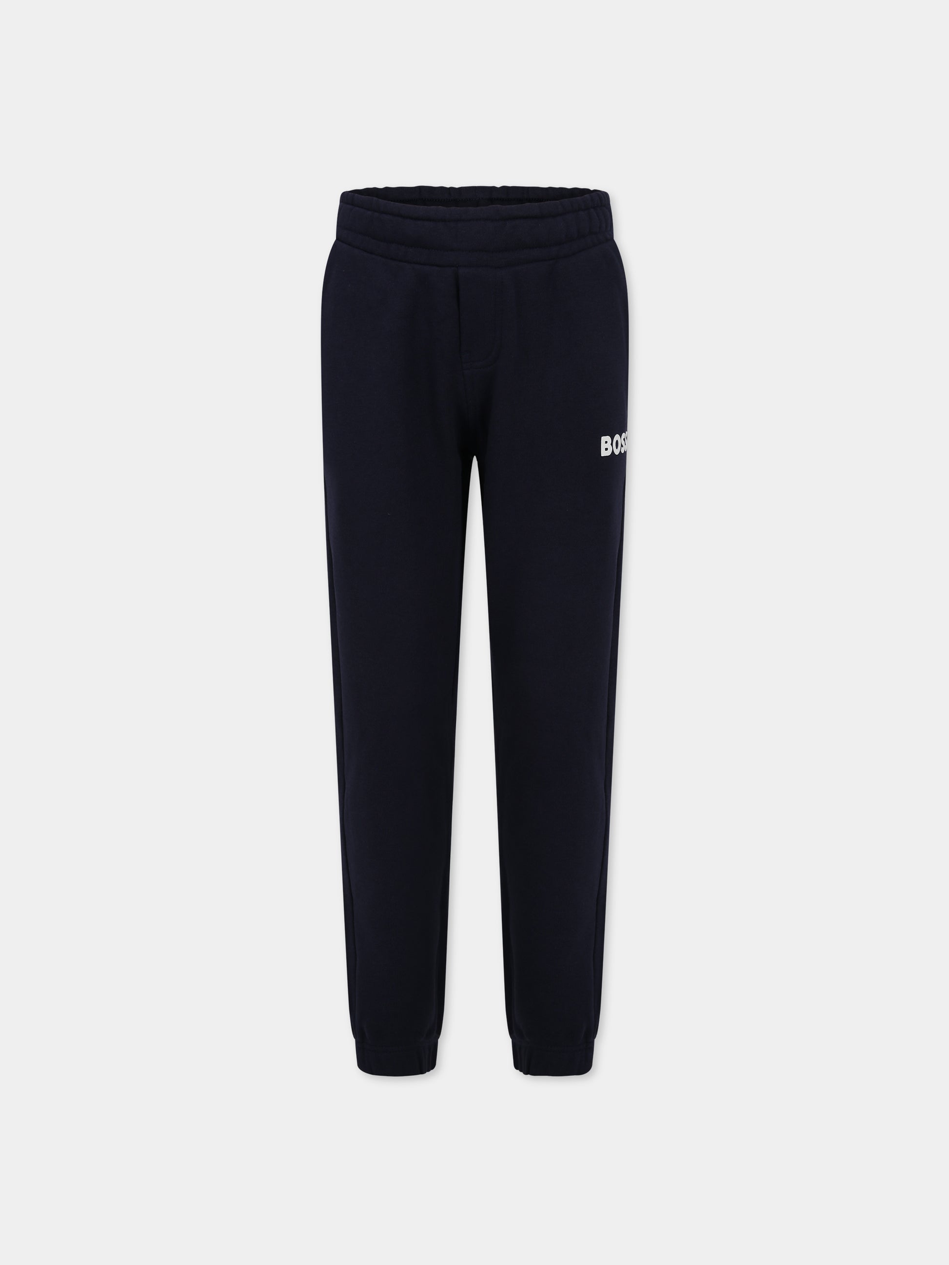 Pantaloni blu per bambino con logo,Boss,J24829 849