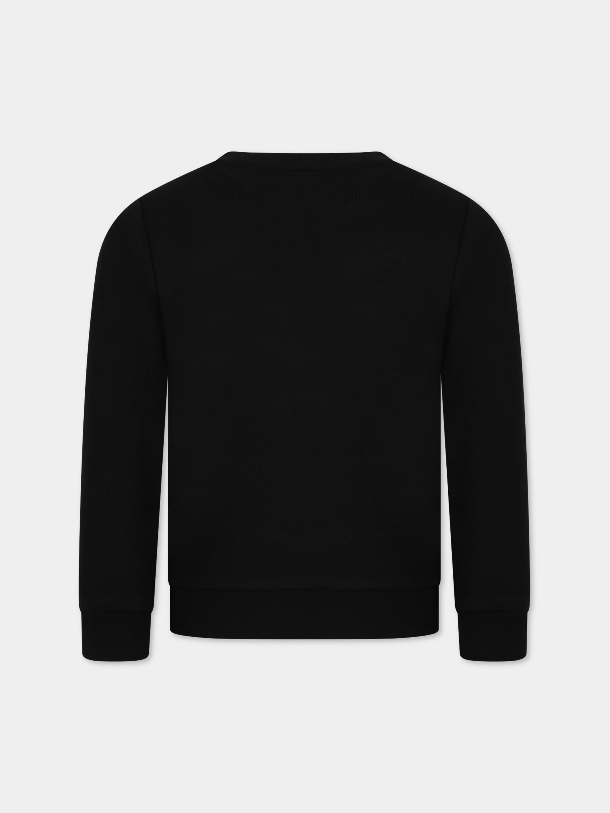Felpa nera per bambino con logo,Boss,J25O43 09B