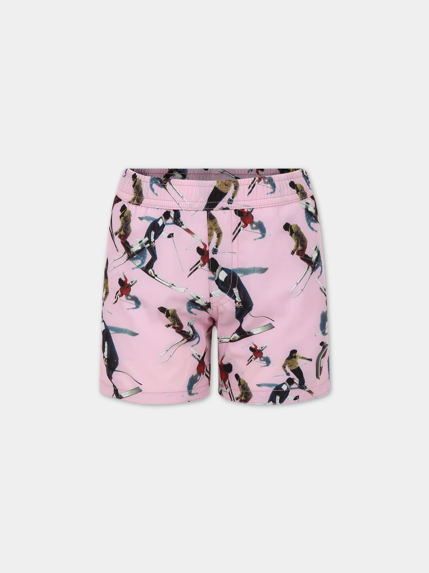 Boxer mare rosa per bambino con stampa e logo,Colmar Originals Kids,3742N 7WU 11