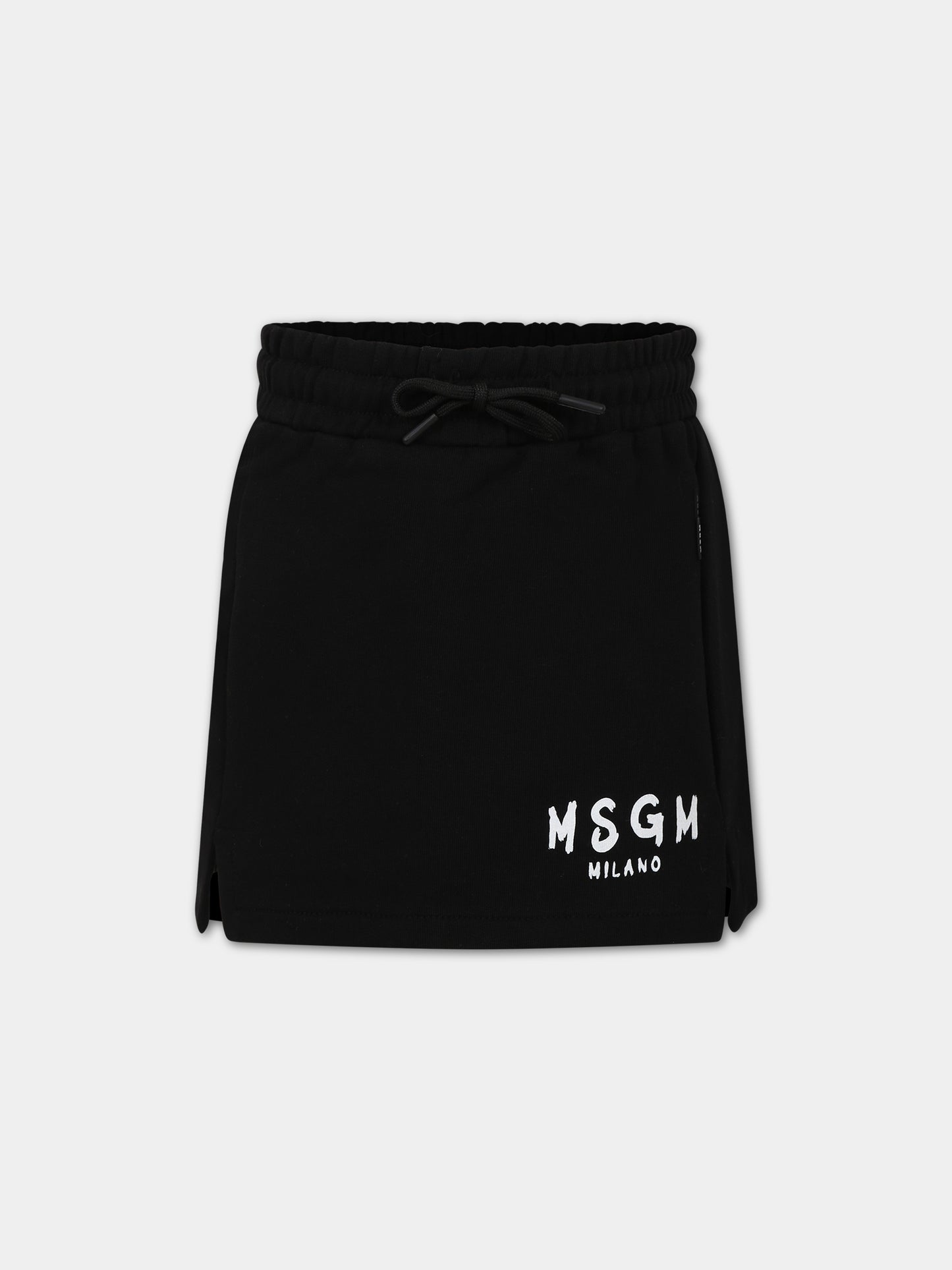 Gonna nera per bambina con logo,Msgm Kids,MS029328 110