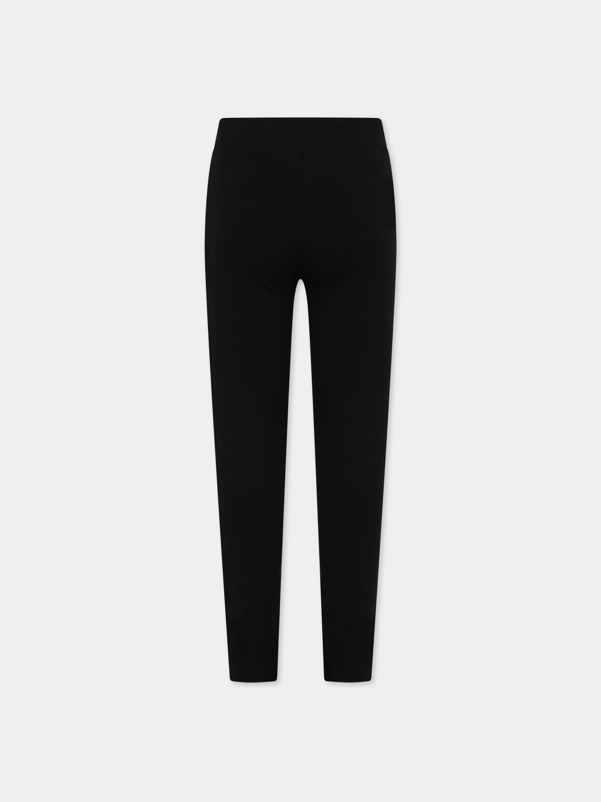 Leggings neri per bambina con Teddy Bear e logo,Moschino Kids,H3P047 LBA10 60100