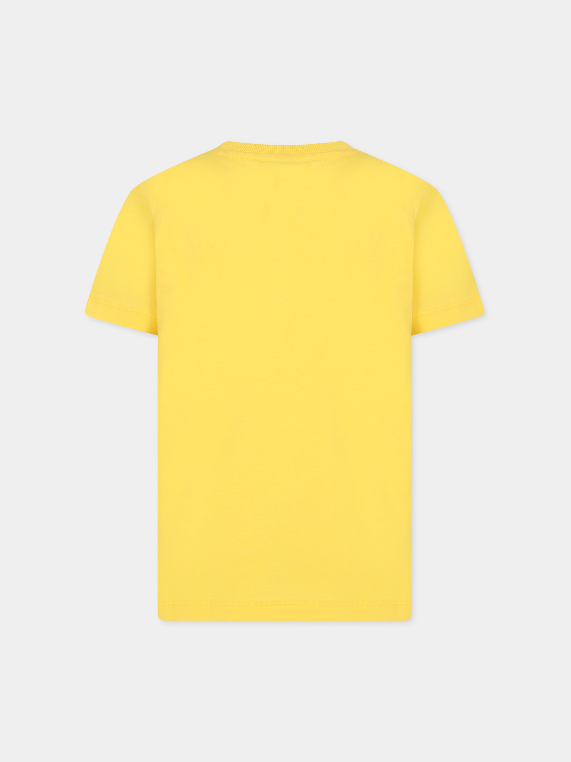 T-shirt gialla per bambini con Teddy Bear e logo,Moschino Kids,HUM049 LAA24 50162