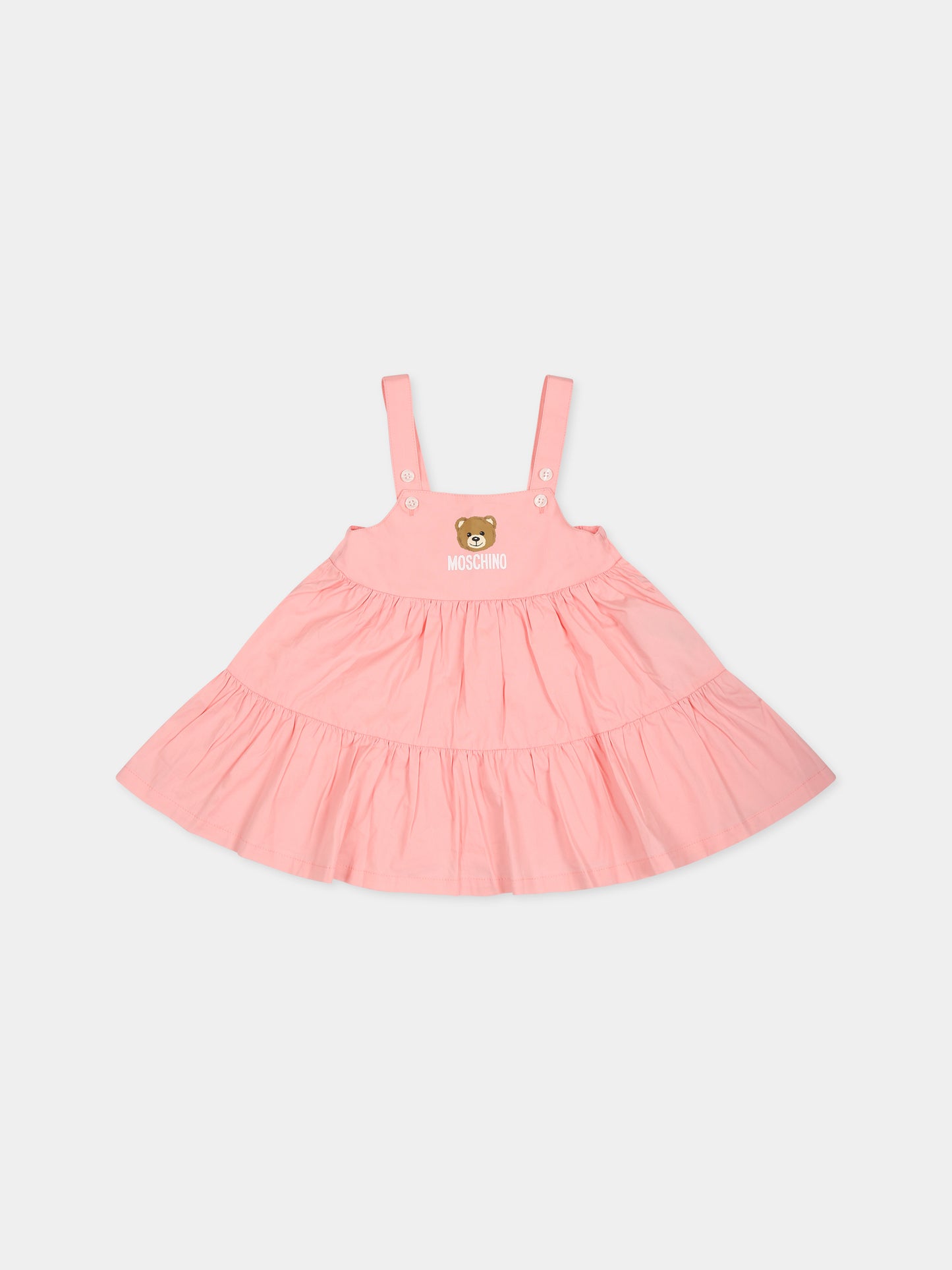 Completo multicolor per neonata con Teddy Bear e logo,Moschino Kids,MDG00S LMA01 50209