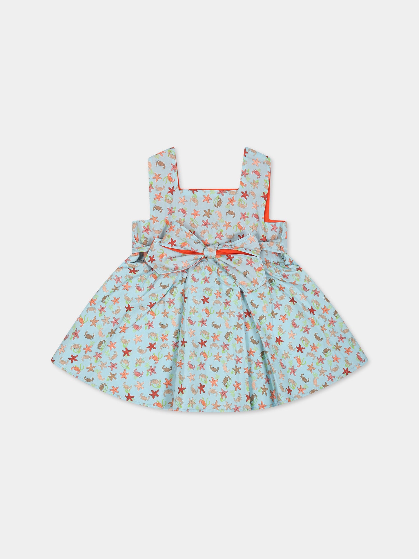 Vestito  celeste per neonata con stampa,Farway Milano,ABS04PKT