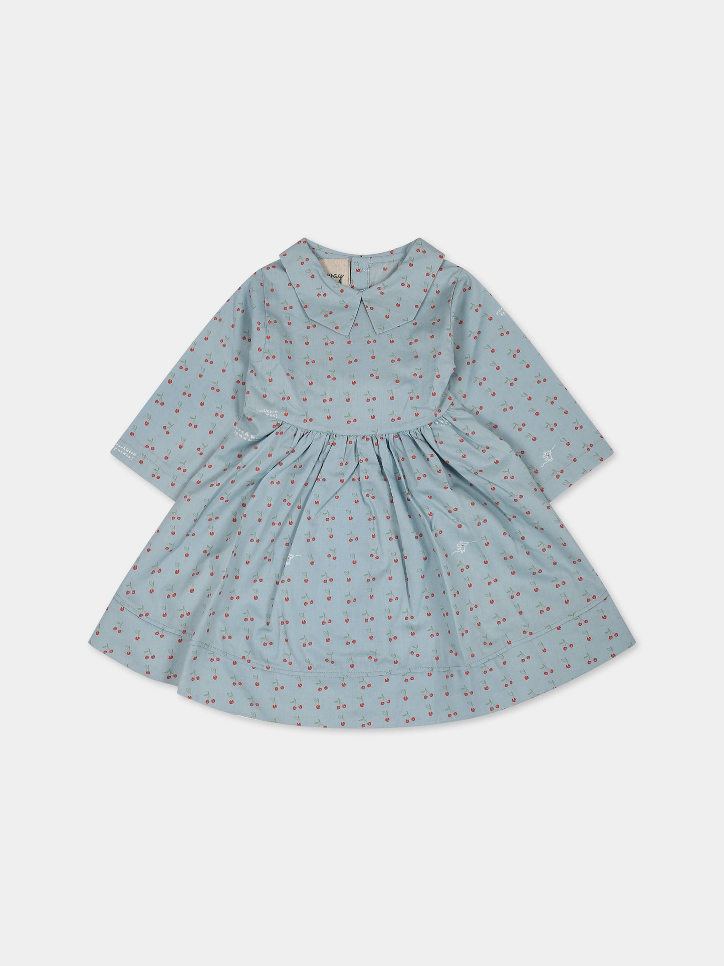Vestito celeste per neonata con ciliegie,Farway Milano,AB03SPKS
